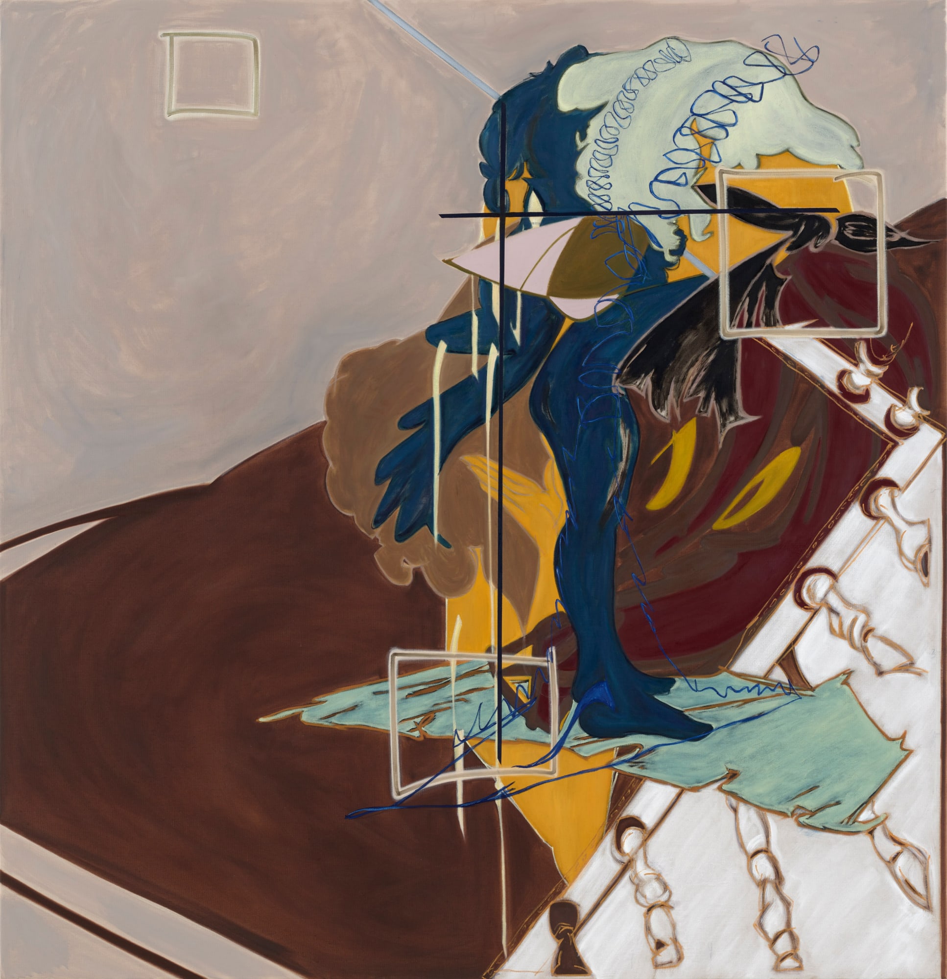 Lisa Jo, Pretty Teachings, 2025. Oil in linen, 70 1/2 x 65 1/2 inches. Photo by Eric Tschernow.