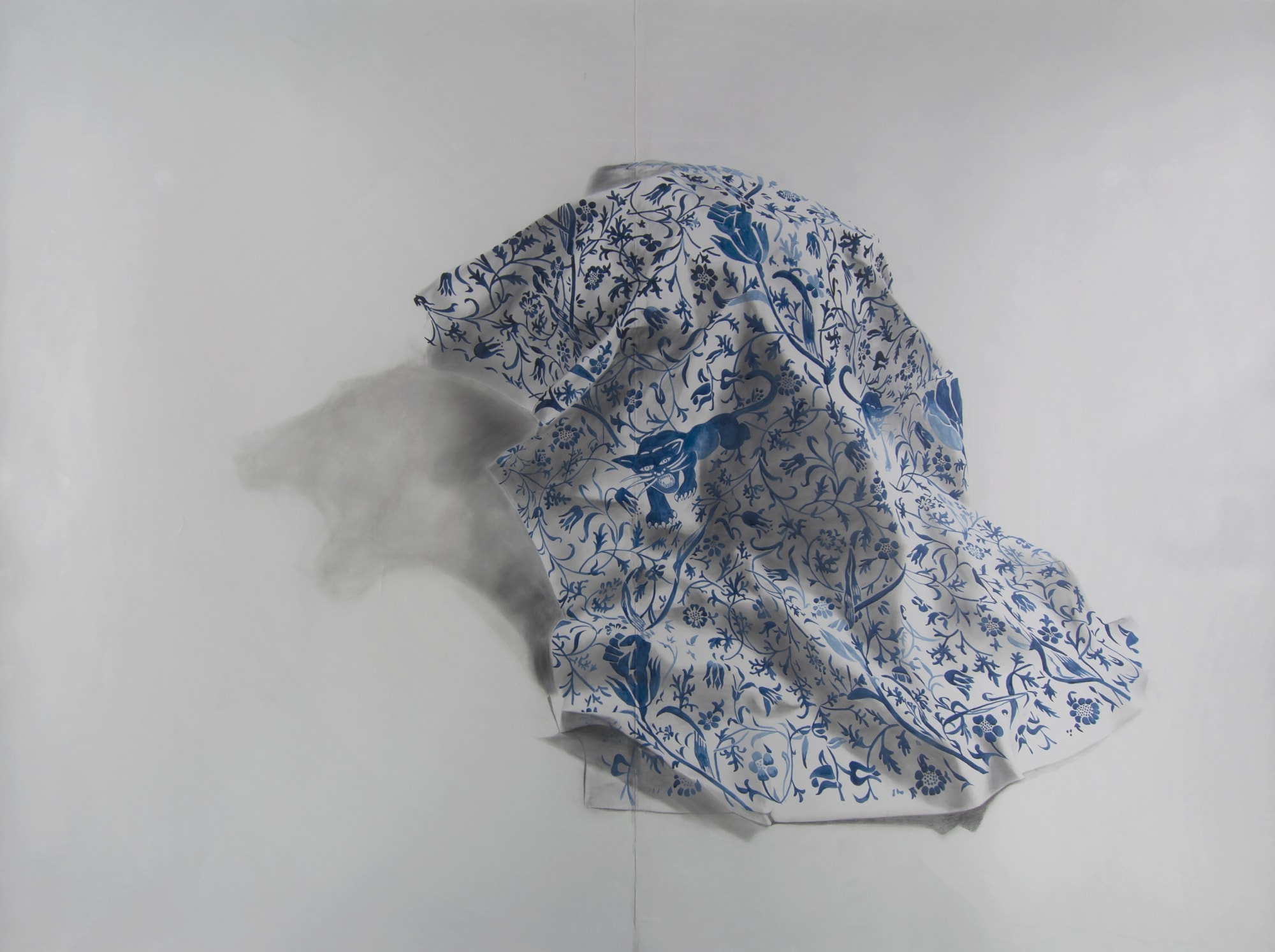 Firelei Báez, Patterns of Resistance, 2015, Acrylic and ink on linen, 108 x 74 inches (274.3 x 188 cm)