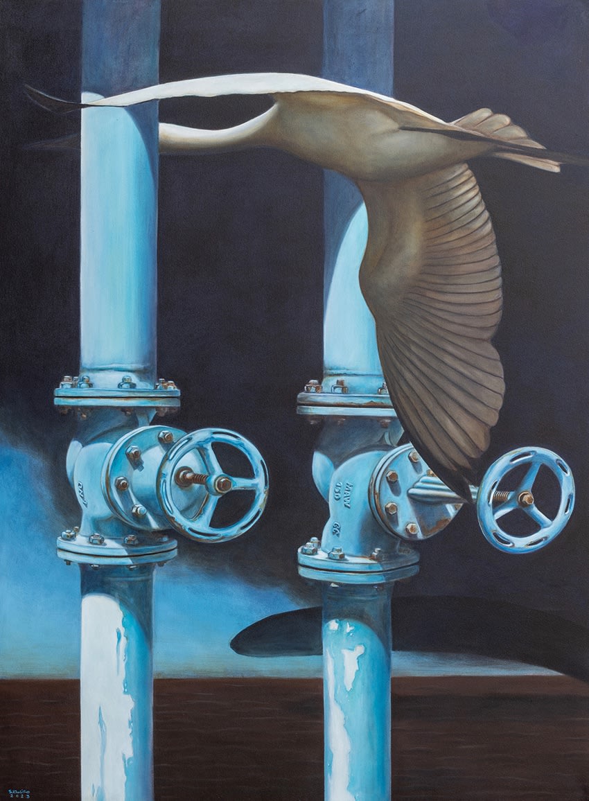 Sadegh Khalife Black Trace 3, 2023 Oil and acrylic on canvas 190 x 140 cm 74 3/4 x 55 1/8 in