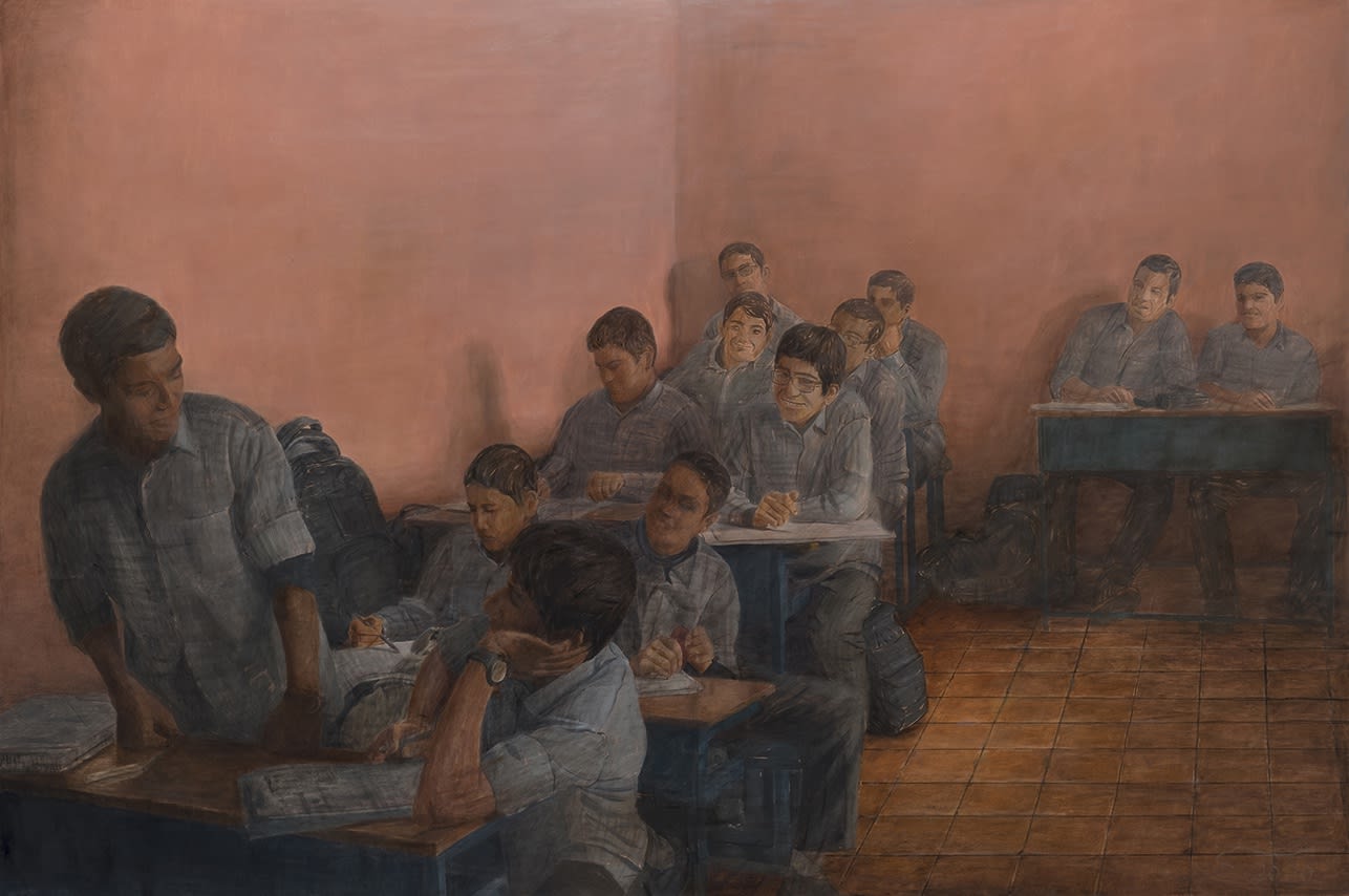 Moslem Khezri We Keep Reviewing 53, 2020 Oil on canvas 47 1/4 x 70 7/8 in 120 x 180 cm