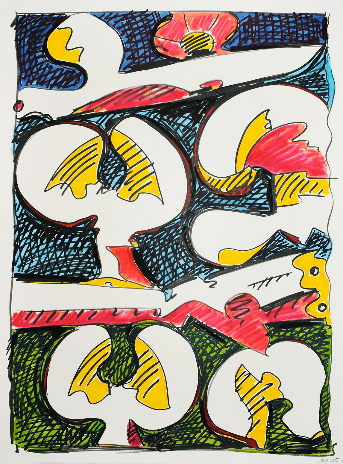 Untitled, Marker on Paper, 30x22", 2025