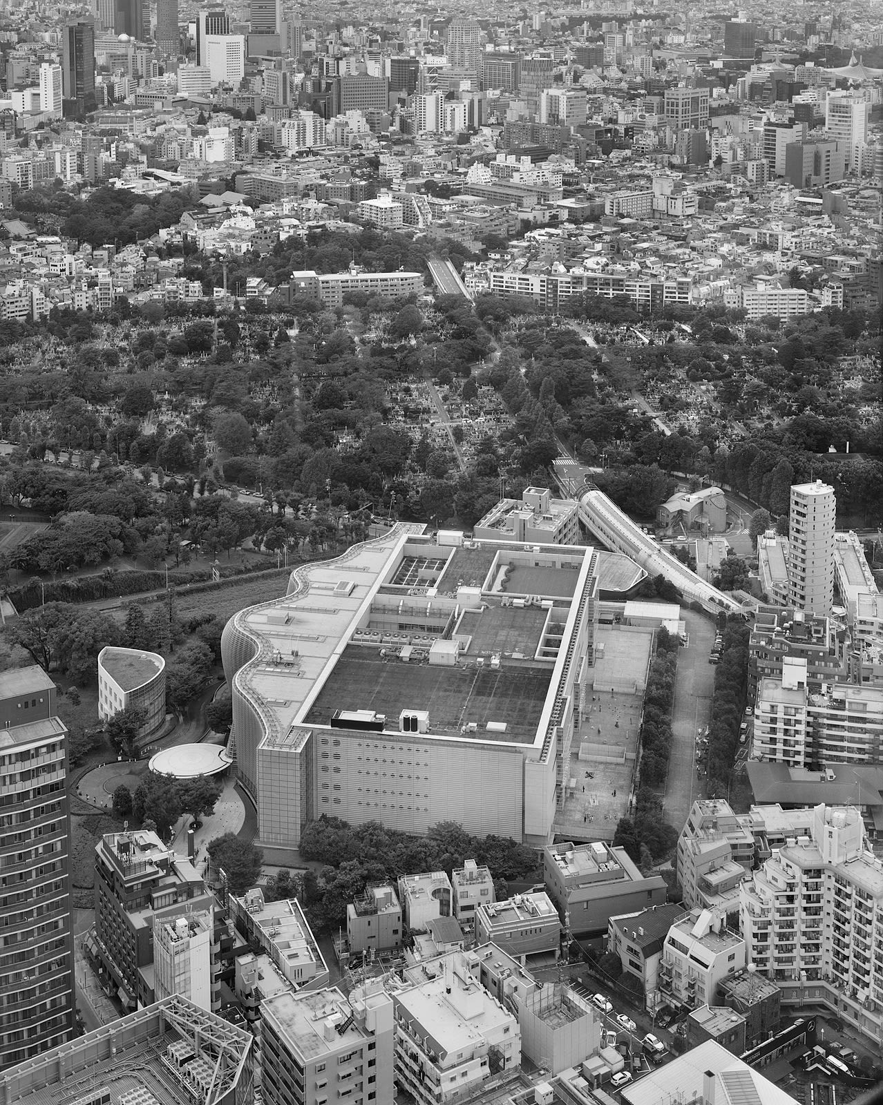 The National Art Center Viewed from Midtown Tower, Roppongi, Tokyo, Japan, 2017 Selenium Toned Silver Gelatin Print, 20x16" + 24x20" Edition of Three