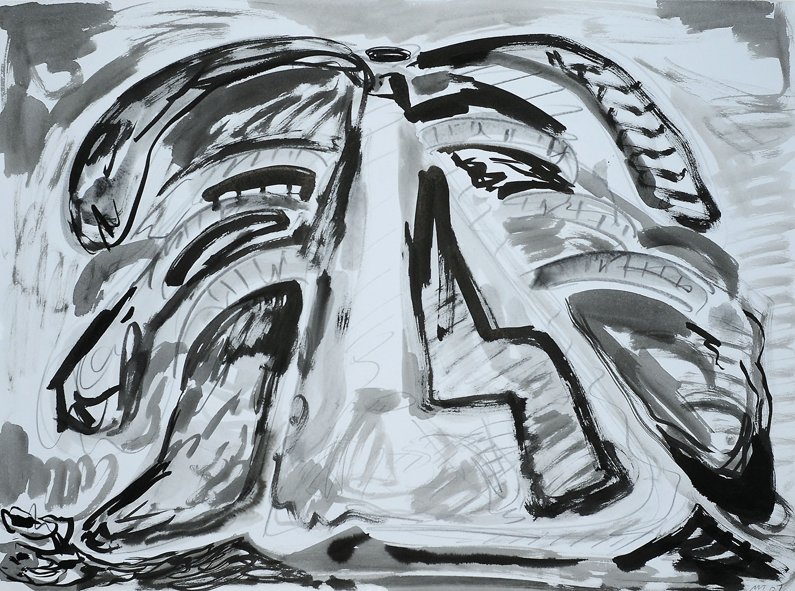 Volcano, Ink and Pencil on Paper, 22x30", 2007