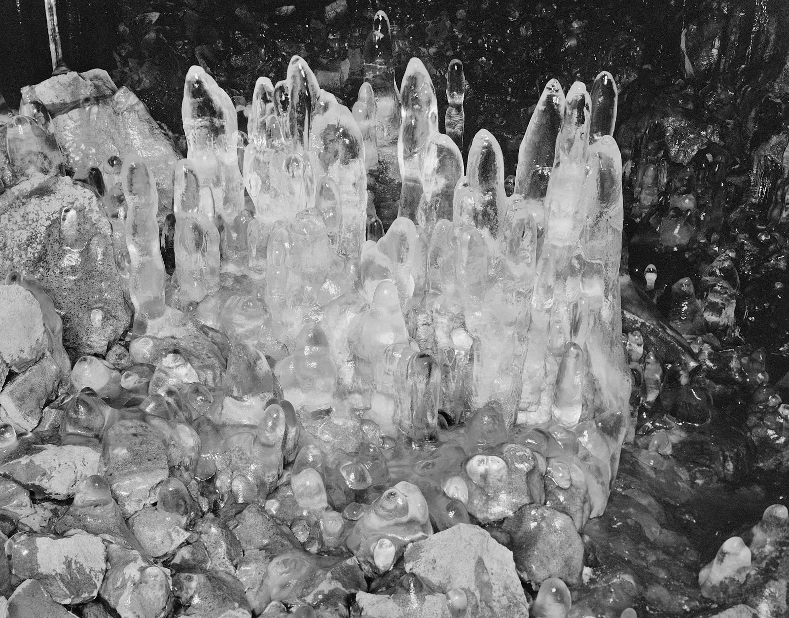 Ice Formations, B&uacute;ri Lava Tube, Iceland, 2014 Selenium Toned Silver Gelatin Print 16x20" Edition of Three