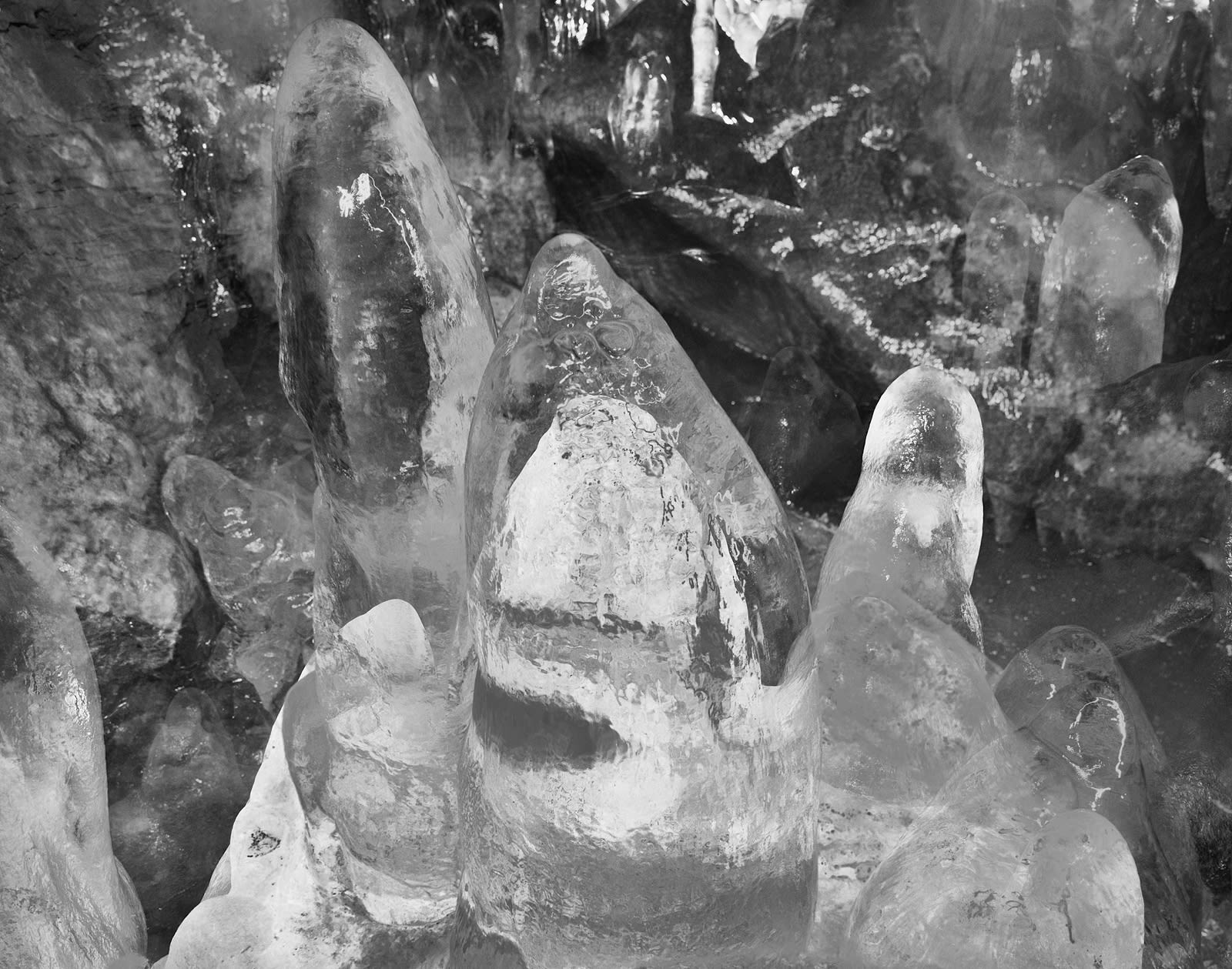 Ice Formations, B&uacute;ri Lava Tube, Iceland, 2014 Selenium Toned Silver Gelatin Print 16x20" Edition of Three