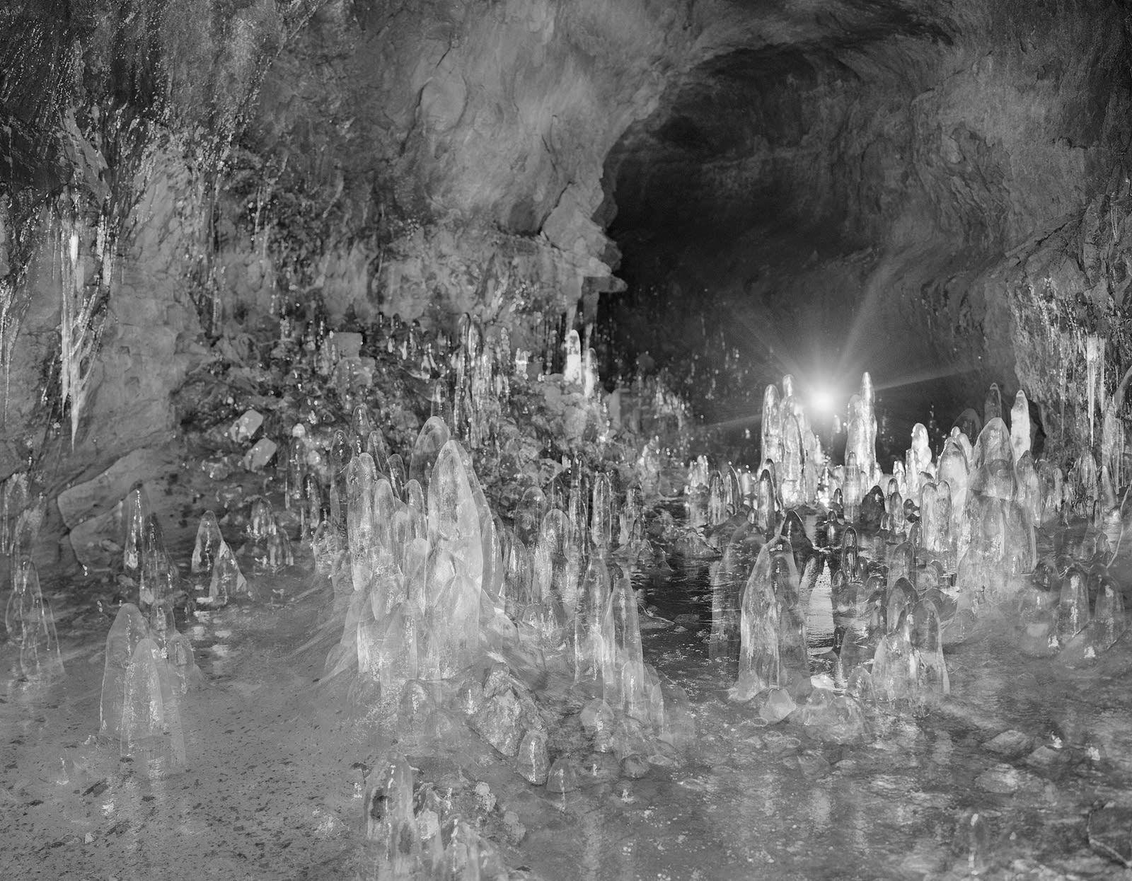 Ice Formations, Ishellir Lava Tube, Iceland, 2006 Selenium Toned Silver Gelatin Print 16x20" Edition of Three