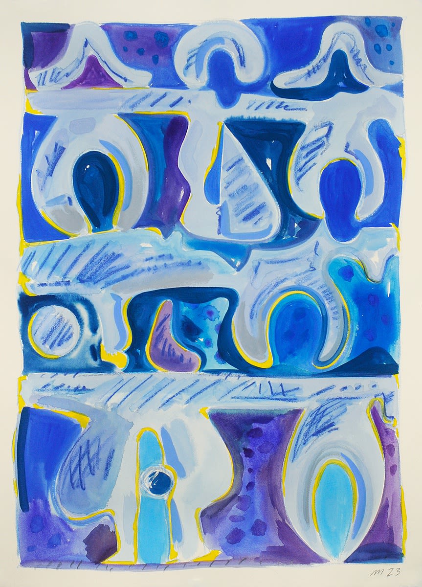 Blueberry Jam, Pencil and Gouache on Paper, 30x22", 2023