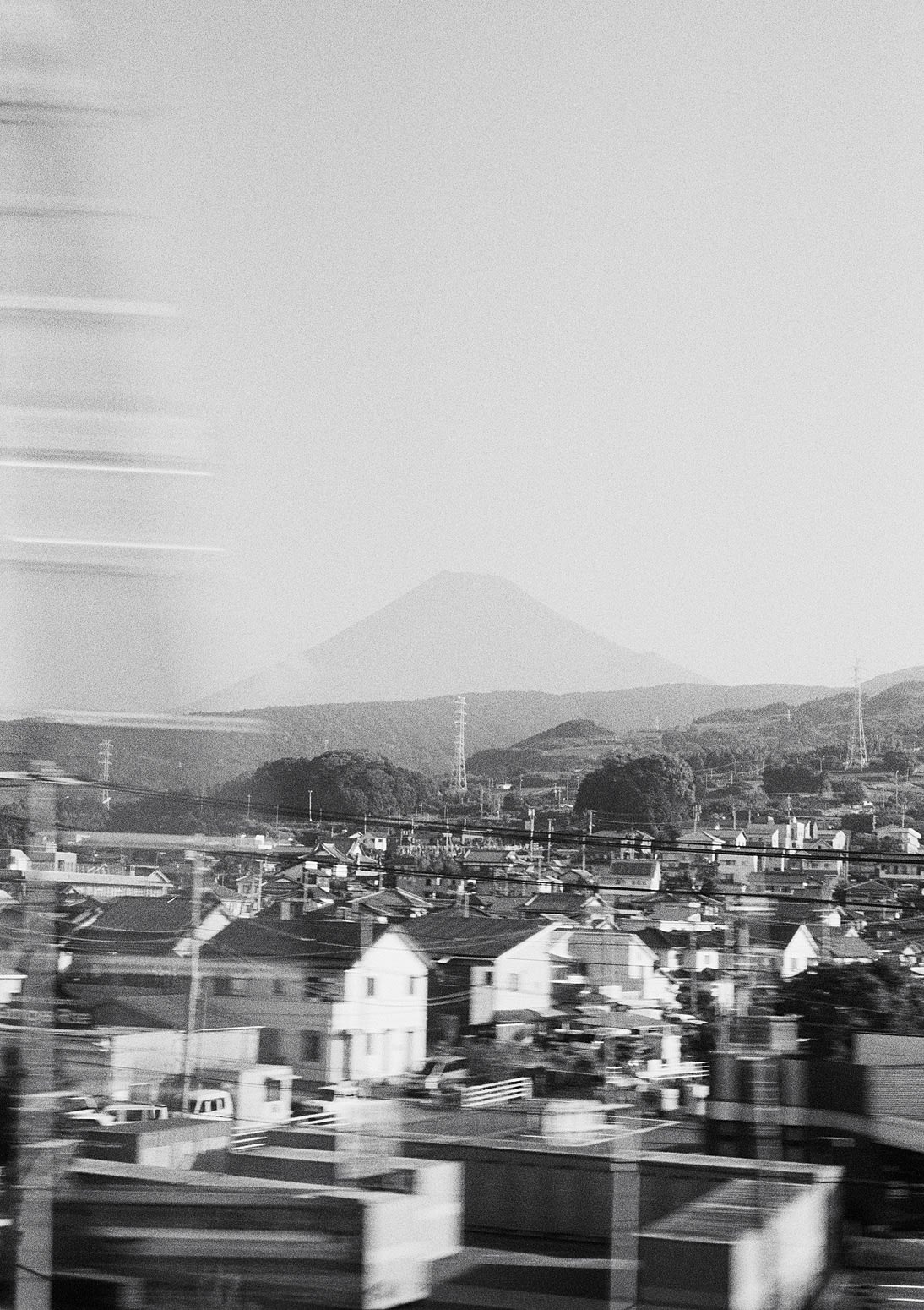 View of Mt. Fuji from Shinkansen Bullet Train, Japan, 2023 Selenium Toned Silver Gelatin Print, 20x16" Edition of Three