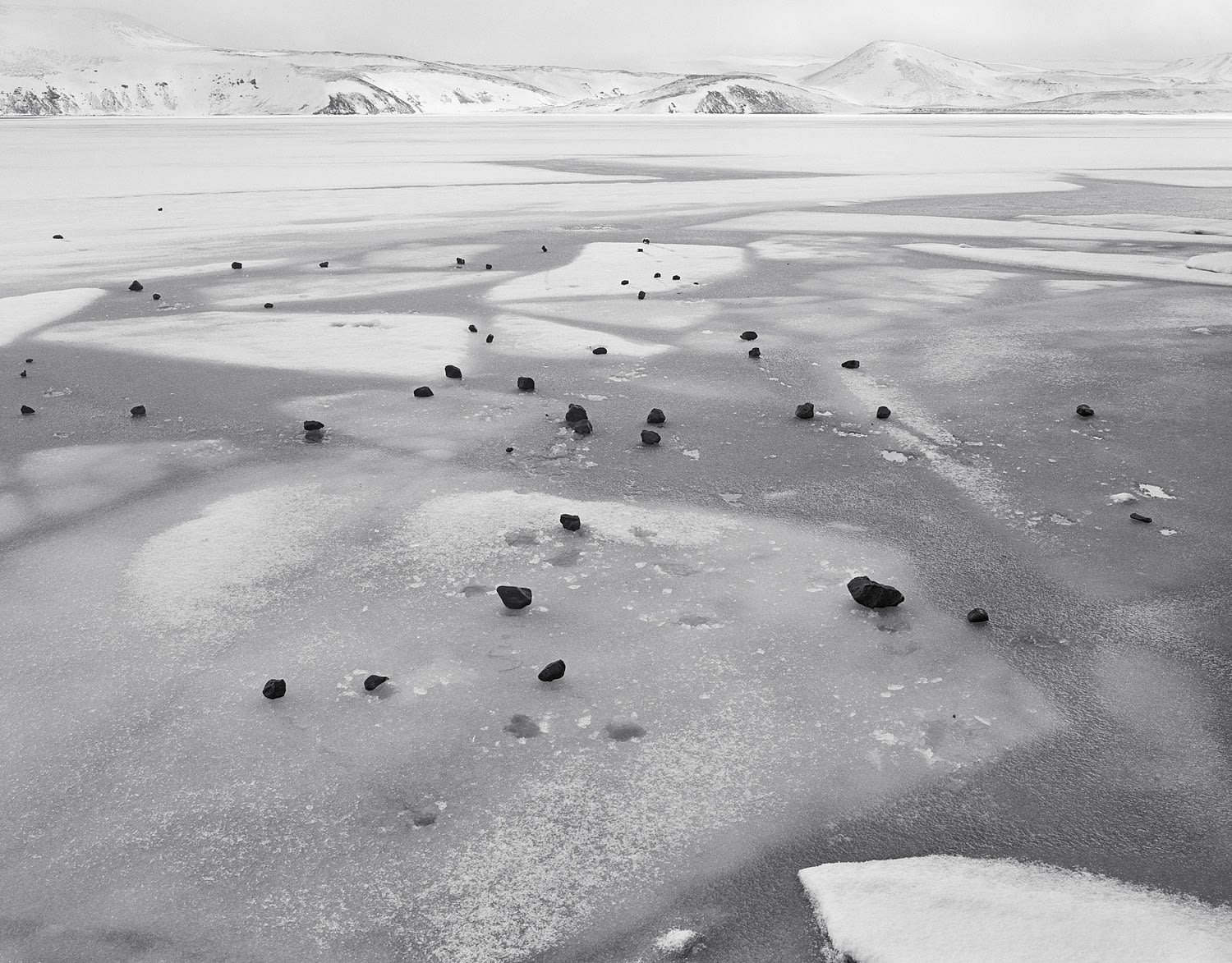 Dark Rocks on Lake Kleifarvatn, Iceland, 2015 Selenium Toned Silver Gelatin Print 16x20" Edition of Three