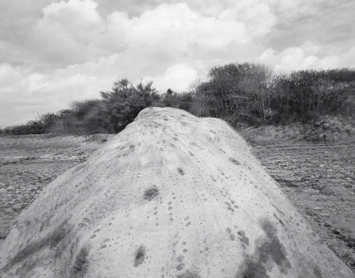 Lava Block Double, Belham River, Montserrat, 2008 Selenium Toned Silver Gelatin Print 16x20" Edition of Three