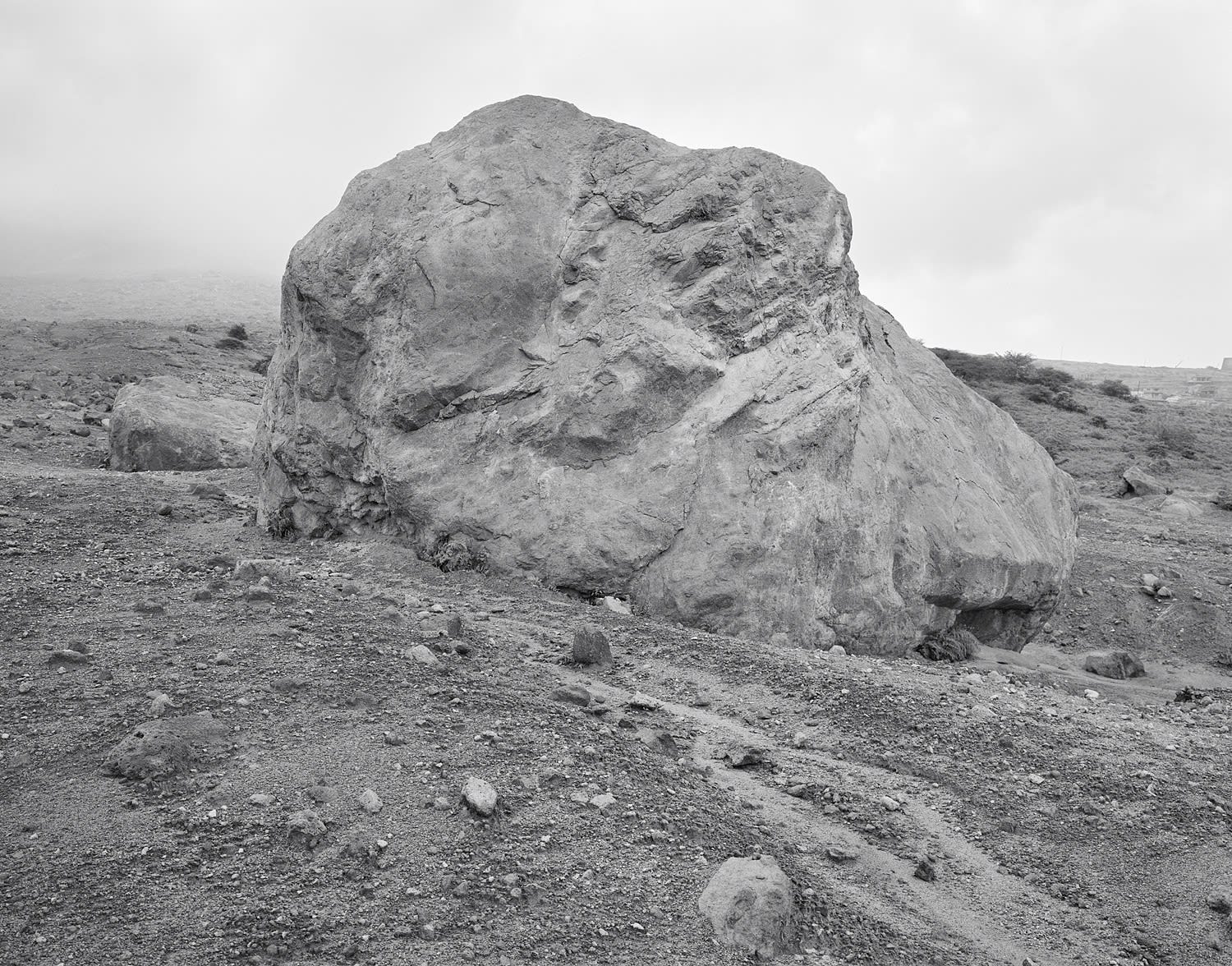 Large Lava Block, Soufriere Hills Volcano, Exclusion Zone, Montserrat, 2016 Selenium Toned Silver Gelatin Print 16x20" Edition of Three