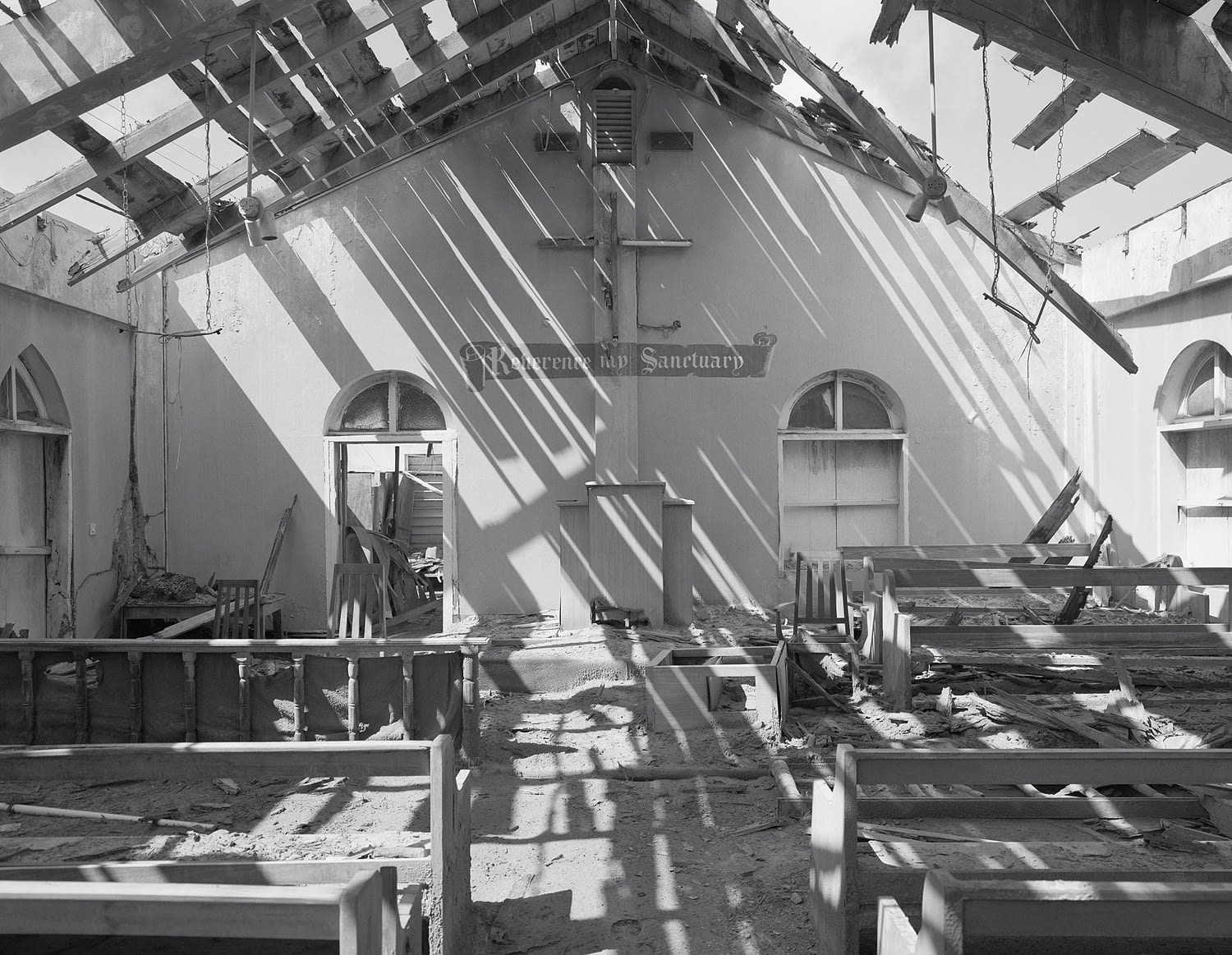 Church, Dyers Township, Exclusion Zone, Montserrat, 2008 Selenium Toned Silver Gelatin Print 16x20" Edition of Three