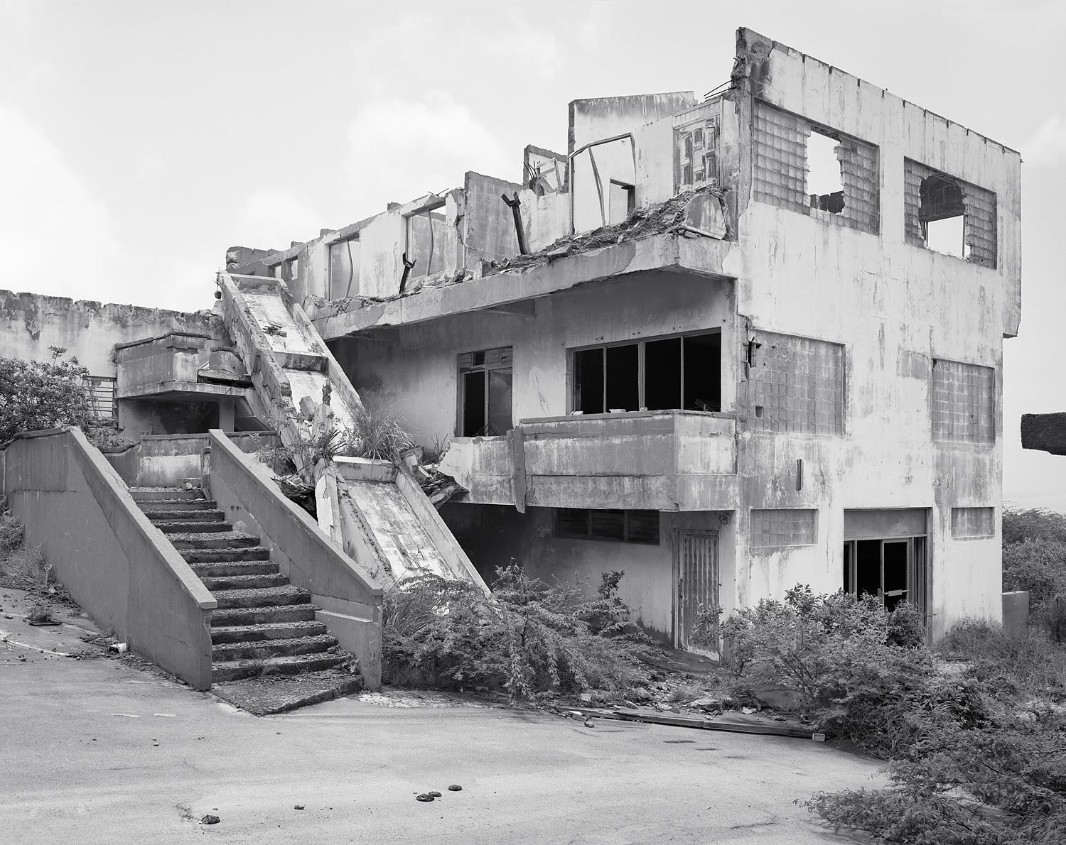 Emerald Building Supplies Unlimited, Exclusion Zone, Plymouth, Montserrat, 2016 Selenium Toned Silver Gelatin Print 16x20" Edition of Three