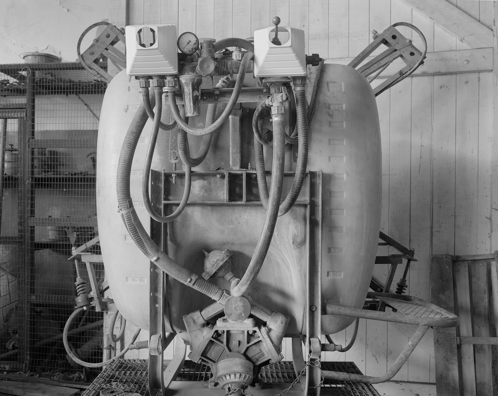 Spontaneous Sculpture, Sprayer with Cones, Brighton Farm, St. George, Barbados, 2016 Selenium Toned Silver Gelatin Print, 20x24" Archival Pigment Print on Moab Entrada Rag, 17x21" Edition of Three