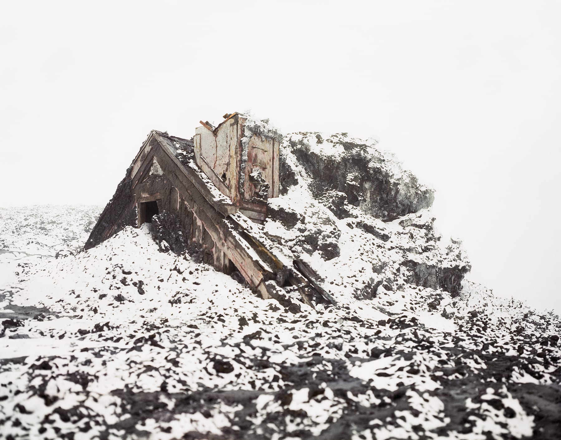 Dome Shelter in Ash and Snow, Mt. Ruapehu, New Zealand, 1995 Archival Pigment Print on Moab Entrada Rag, Image Size, 8x10", Paper Size, 17x21" Edition of Three