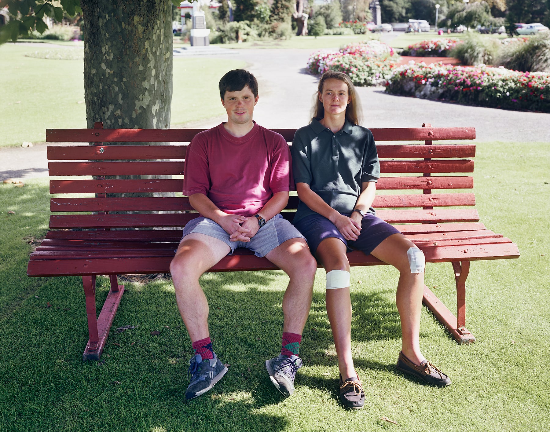 Nick and Viv Resting After Bike Accicent, Rotorua, New Zealand, 1995 Archival Pigment Print on Moab Entrada Rag, Image Size, 8x10", Paper Size, 17x21" Edition of Three
