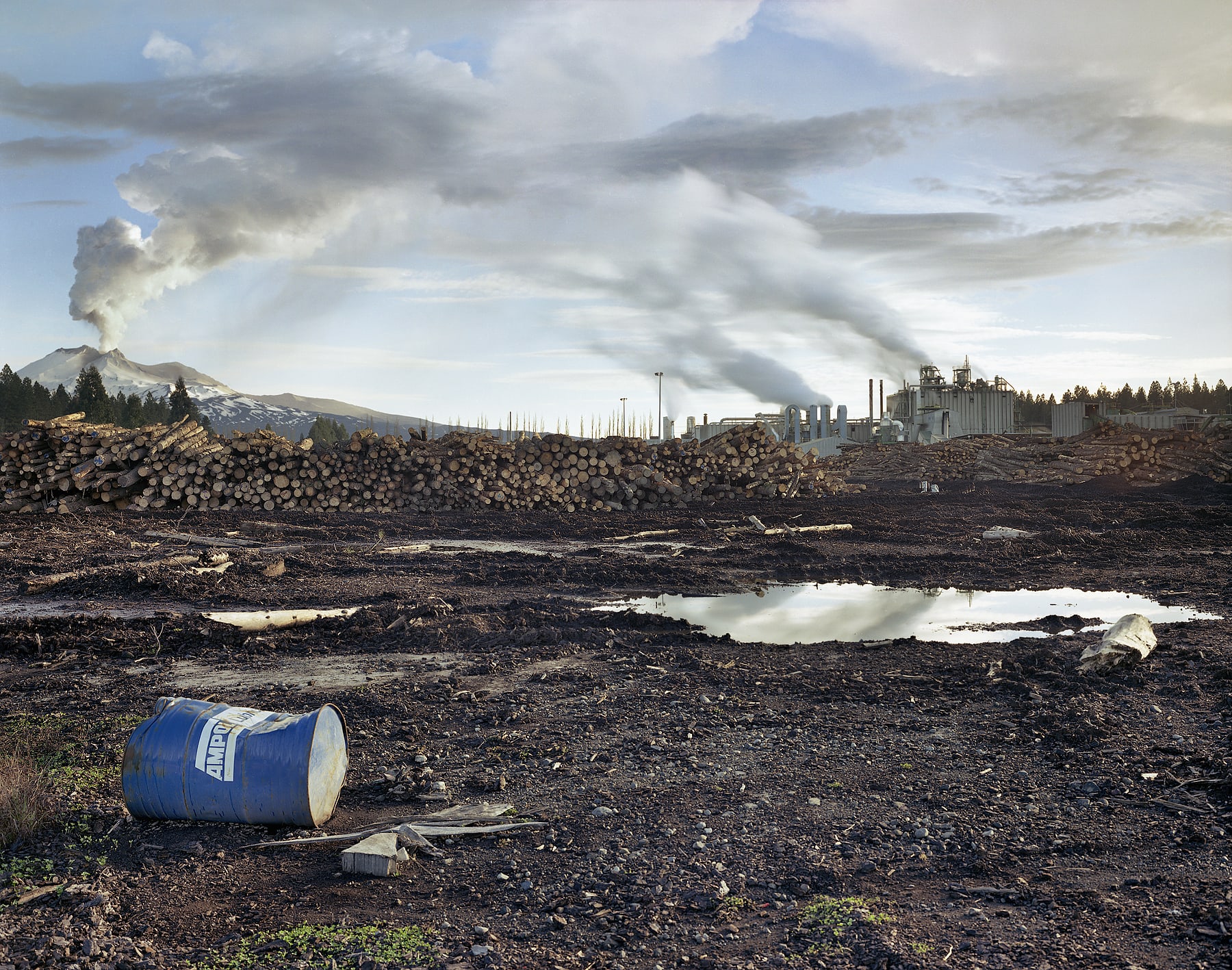 Mt. Ruapehu Eruption and Tangiwai Sawmill, New Zealand, 1995 Archival Pigment Print on Moab Entrada Rag, Image Size, 8x10", Paper Size, 17x21" Edition of Three