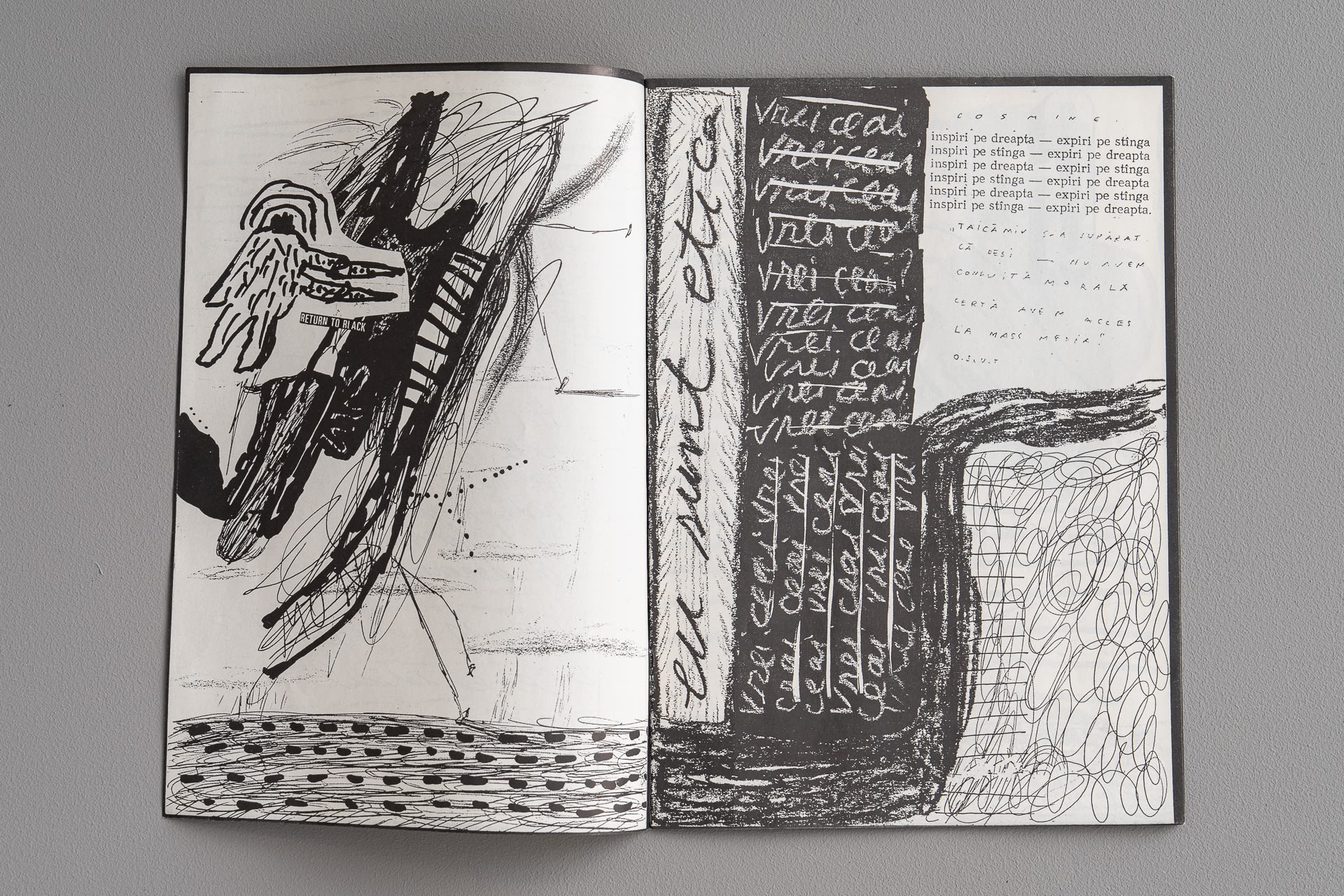 Grațian Gâldău I Am Ethics Studentfest Brochure, 1995 Charcoal drawing, marker, pen – offset print Printed 500, (3 remaining)