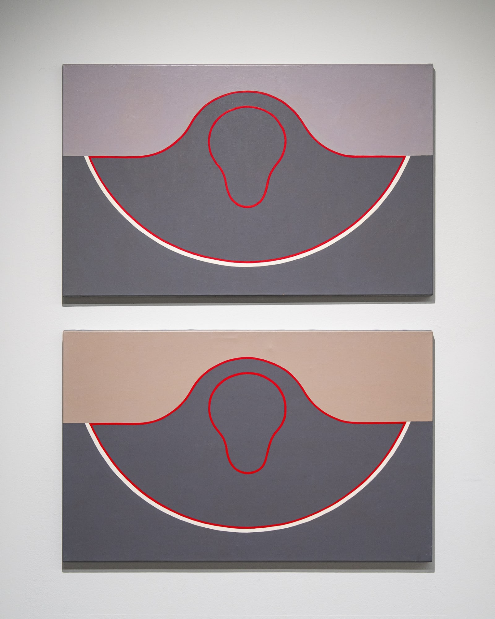Gili Mocanu, Hill with Skull (1,2), 2007. Acrylic on canvas, 50 x 80 cm.