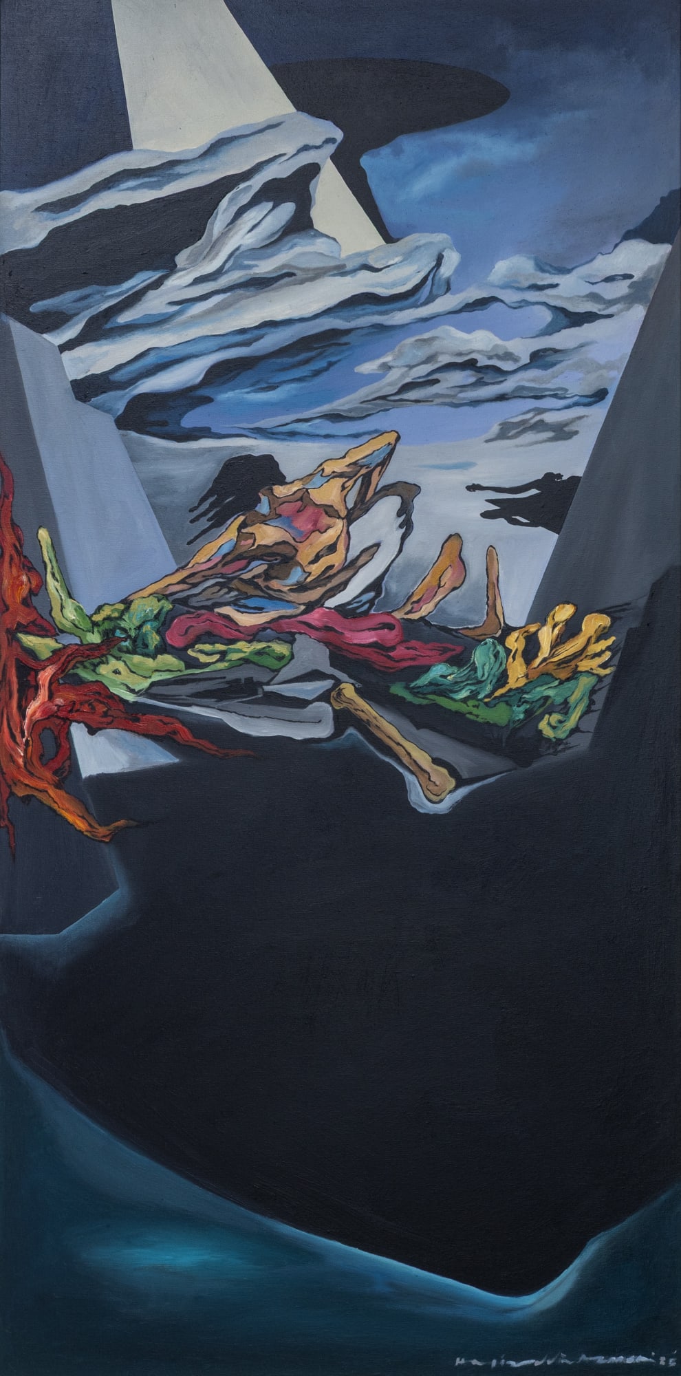 Hafizuddin Azman Kembali Mencari, 2025 Oil on canvas 133 X 66 cm