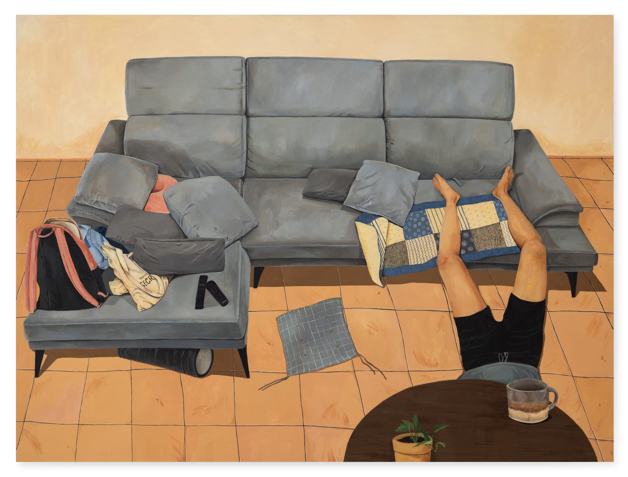 Ong Pei Yee Chaotic Comfort, 2025 Acrylic on canvas 137 x 183 cm