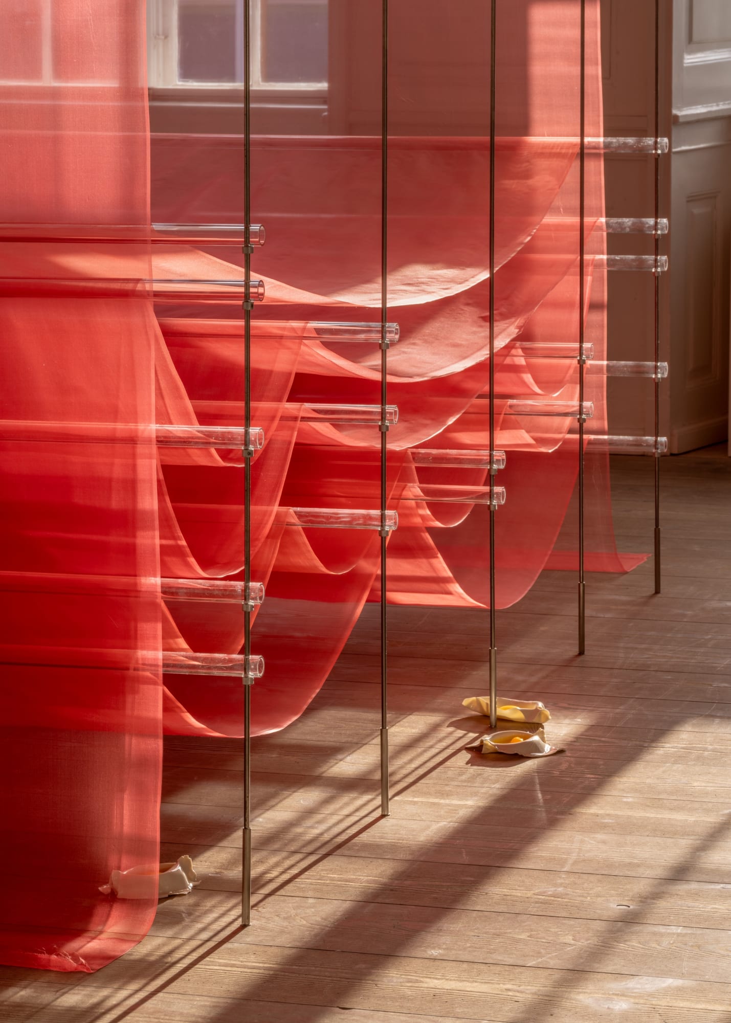 Installation view, Tove Storch, Slumping, 2024. Gammel Strand. Photo: David Stjernholm