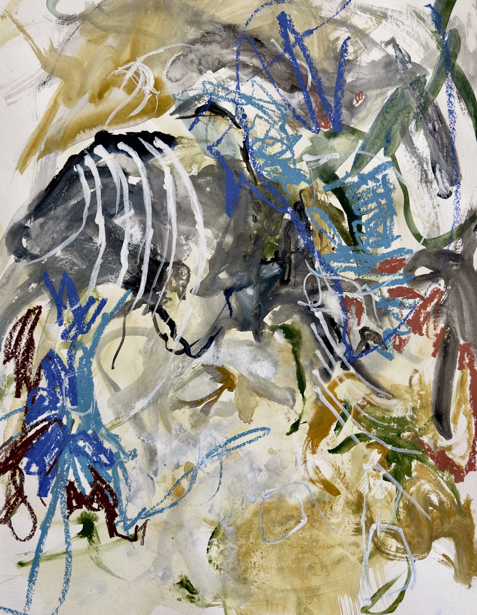 Kaitlin Kraemer Remains (Eden&rsquo;s Oeuvres Collection), 2023 watercolour, oil pastel and oil marker on paper 62 x 48 cm (unframed) / 82,2 x 62,4 cm (framed)