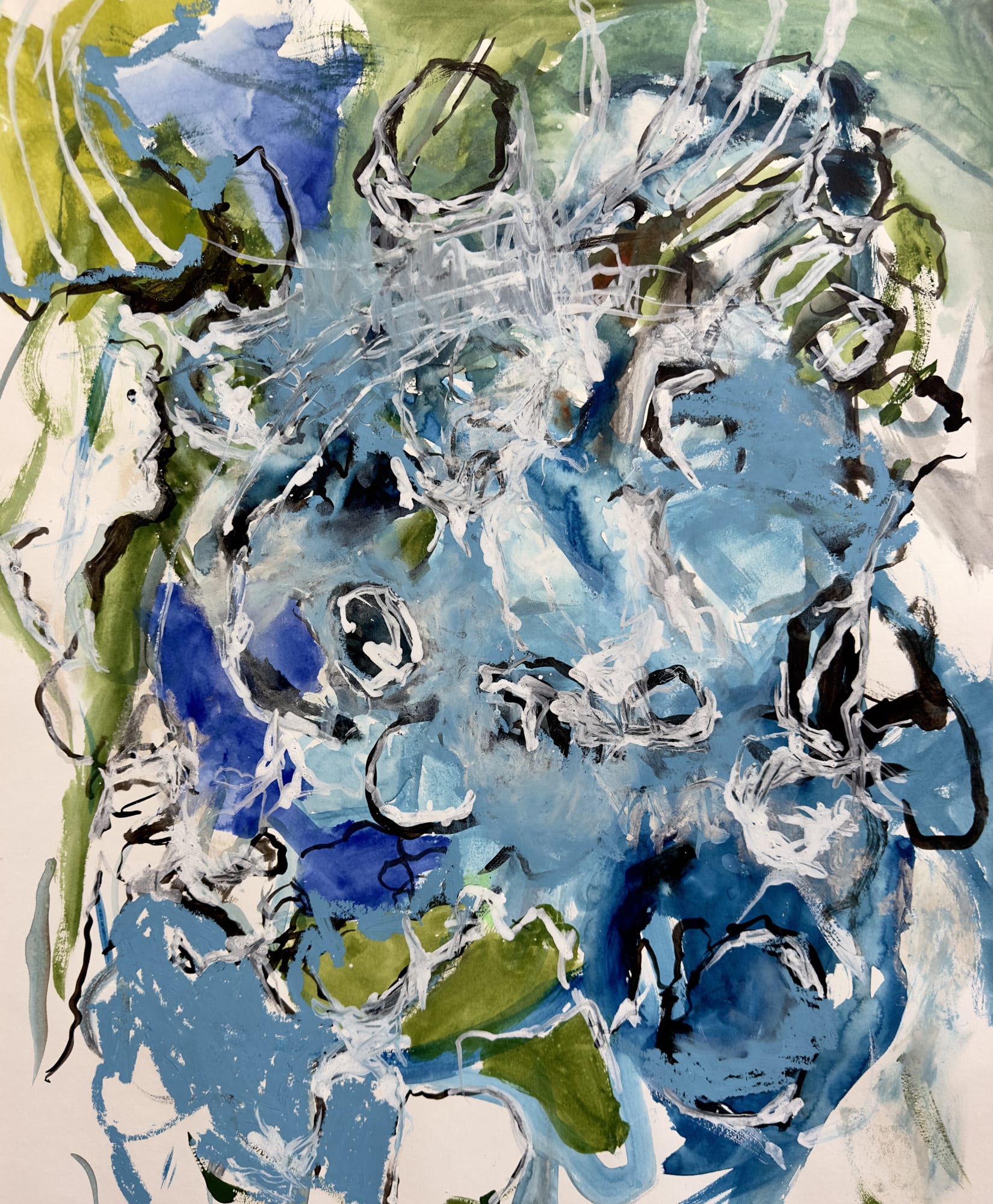 Kaitlin Kraemer Riverbed (Eden&rsquo;s Oeuvres Collection), 2023 watercolour, oil pastel and oil marker on paper 62 x 48 cm (unframed) / 82,2 x 62,4 cm (framed)