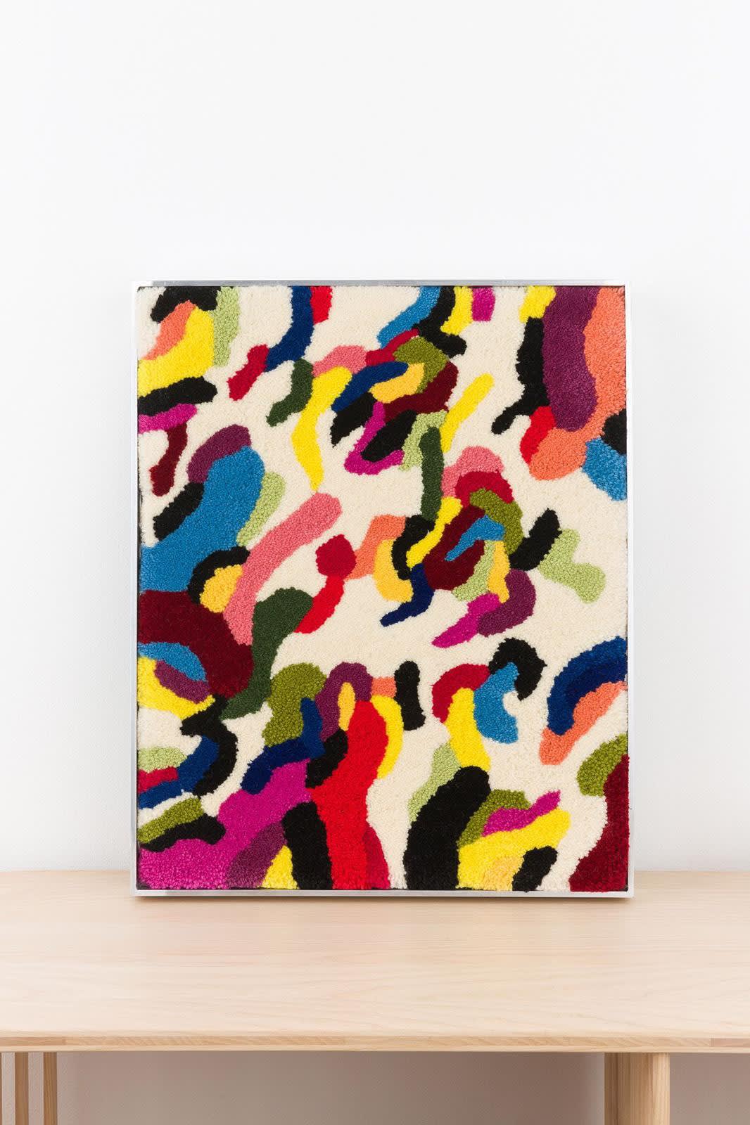 Emilija Radojicic, Hugs and Kisses, 2024 Tufted wool on canvas, aluminium frame 52.5 x 42.5 cm / 20.6 x 16.7 in