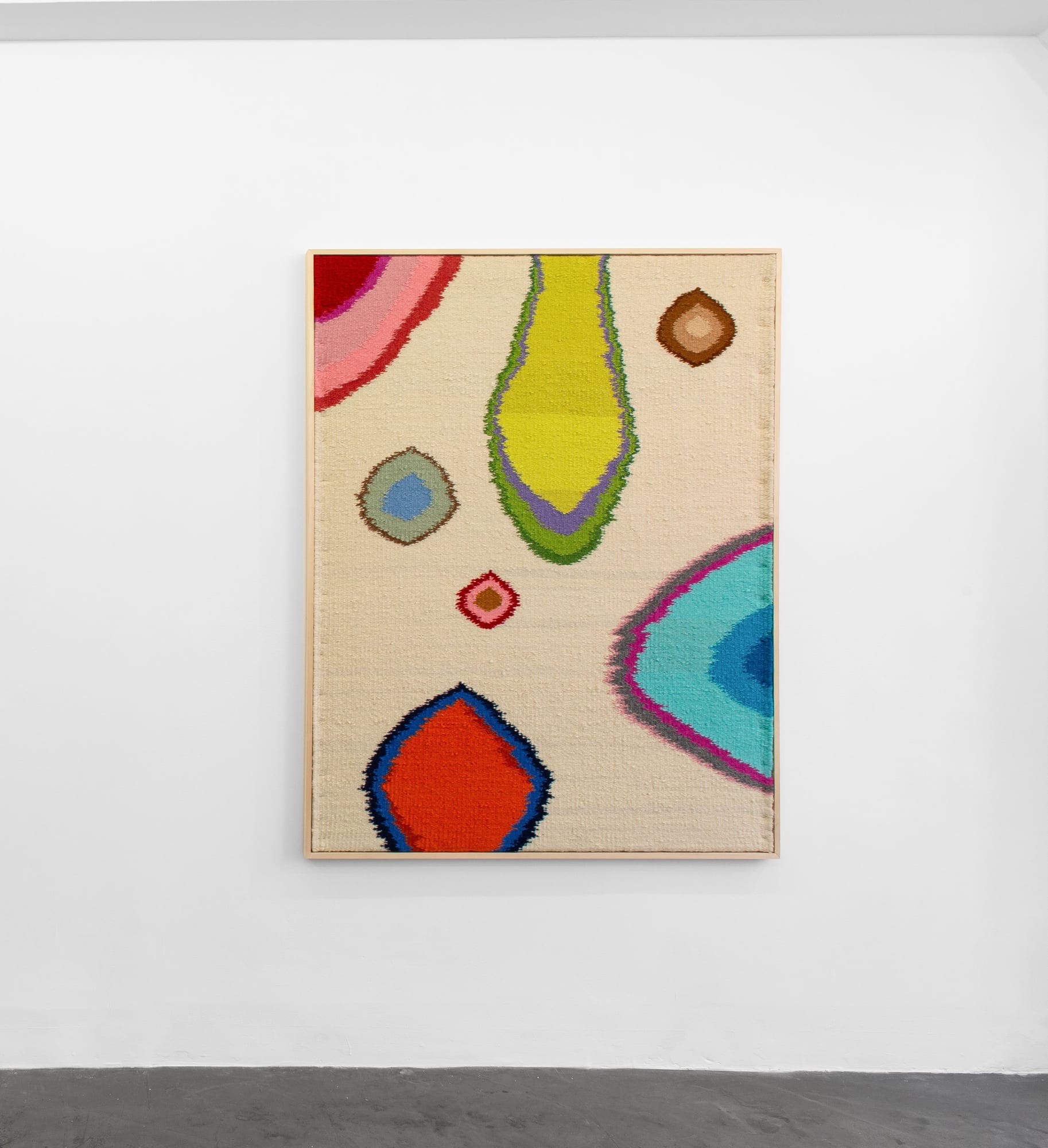 Emilija Radojicic, Tears of the Dragon Mother, 2024 Handwoven Serbian wool and cotton threads, wooden frame 145 x 110 cm / 57 x 43.3 in (without framing)