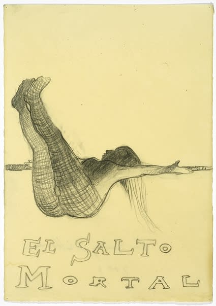 El salto mortal 2007 pencil on paper waxed 24.5 x 17 cm