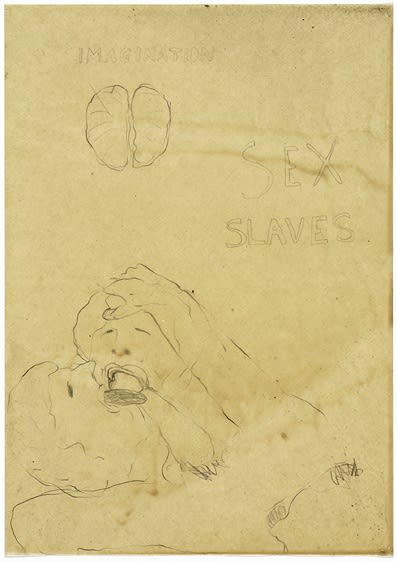 Sex Slaves 2005 pencil on paper waxed 29 x 21 cm