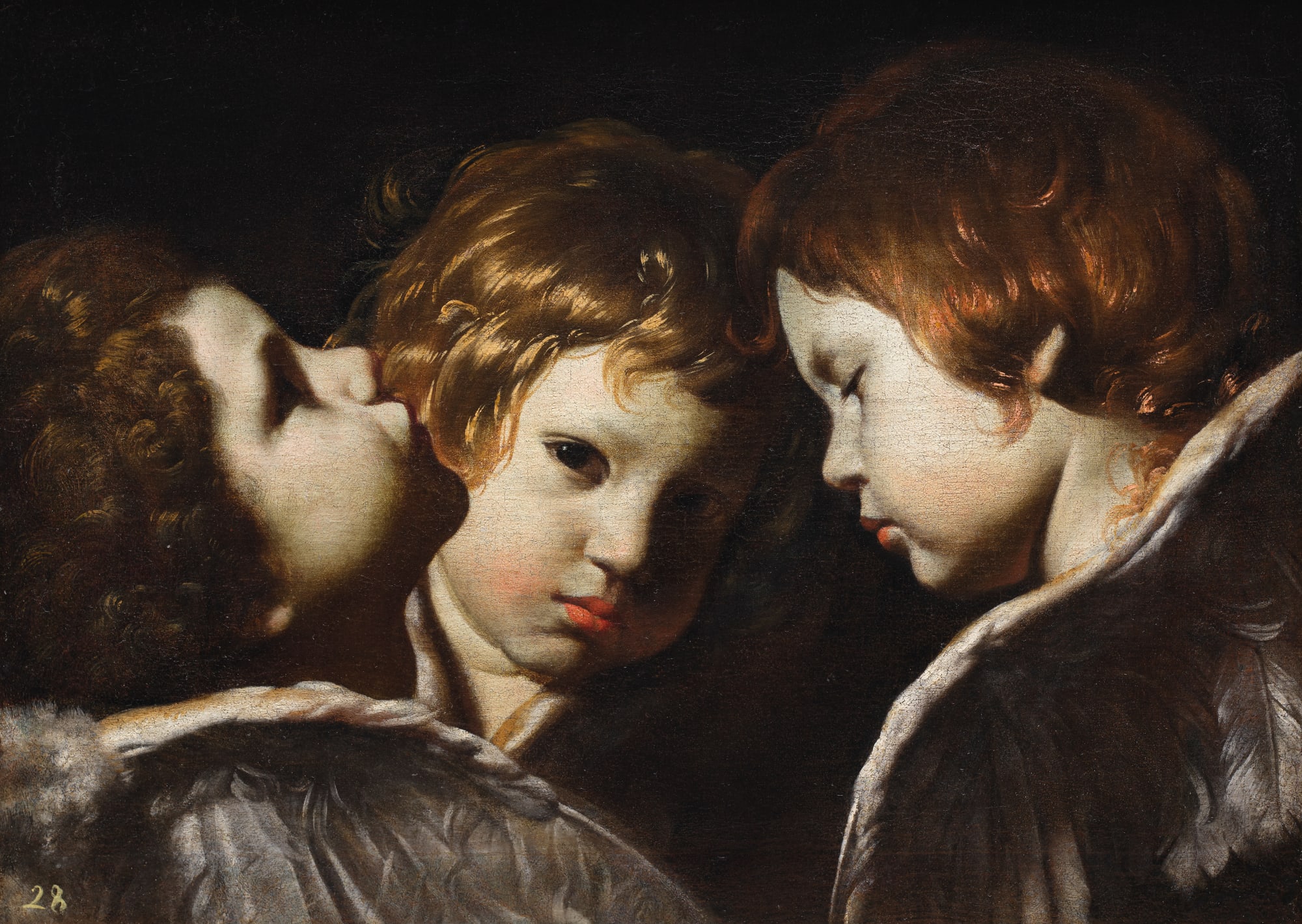 Giovanni Antonio Galli called Lo Spadarino ( Roma, 1585 - id., 1652) , Three Cherubs