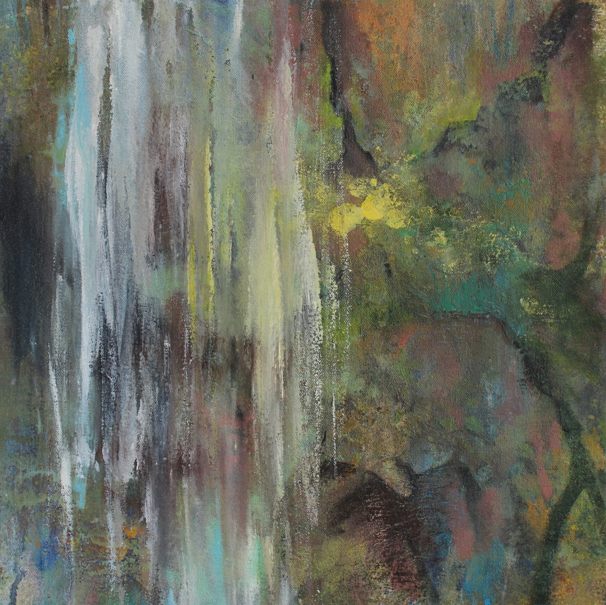 David Lockett Rocks and water, Snowdonia Oil on canvas 40x40cm £960