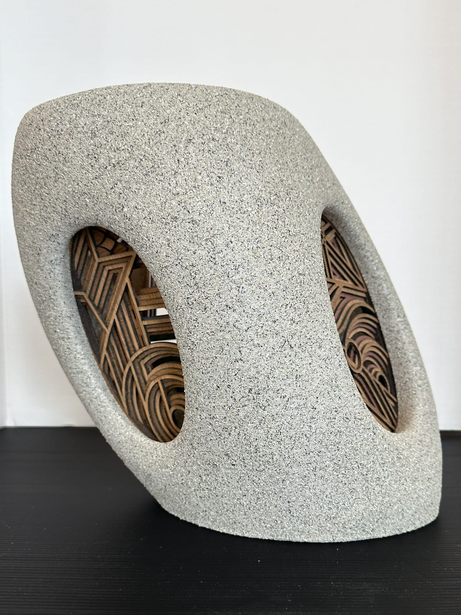 Mohamad Aaqib Anvarmia Whittled Symbiosis Plywood, with pla covered in granite paint 26 x 26.5 x 20cm £1440