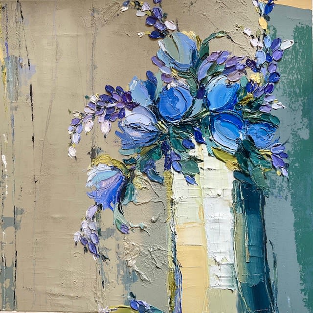 Lauraine Ellis Shaw SPRUCE Acrylic & mixed media on canvas 61x61cm £1900