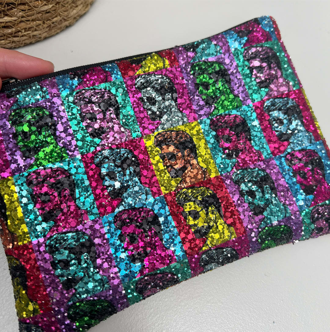 Petit DunnocksThe George Glitter Clutch Bag, gunmetal 120cm long chain 13x18cm £37