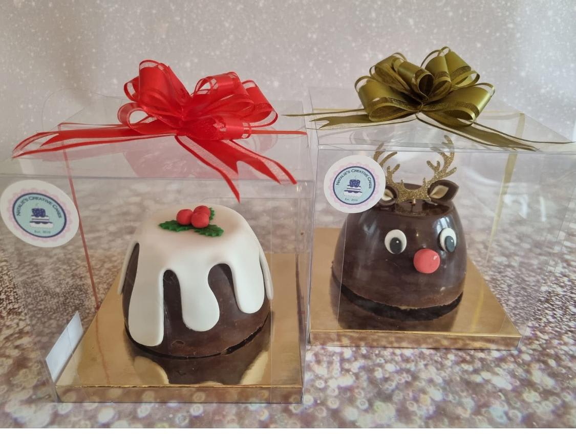 Natalie's Creative Cakes 'Christmas Pudding' & 'Reindeer' Chocolate biscuit cakes £30 each one