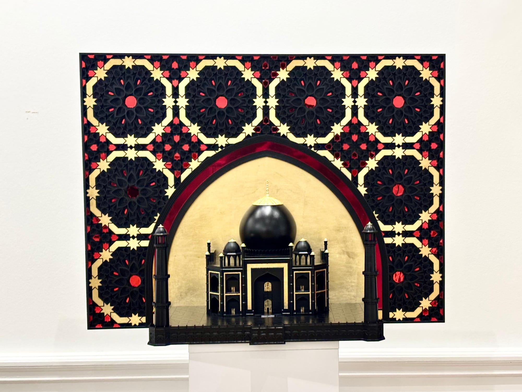 Mohamad Aaqib Anvarmia The Black Taj Wall Sculpture made from plywood and pla with acrylic mirrors 55.7 x 83.1 x 26cm £7200