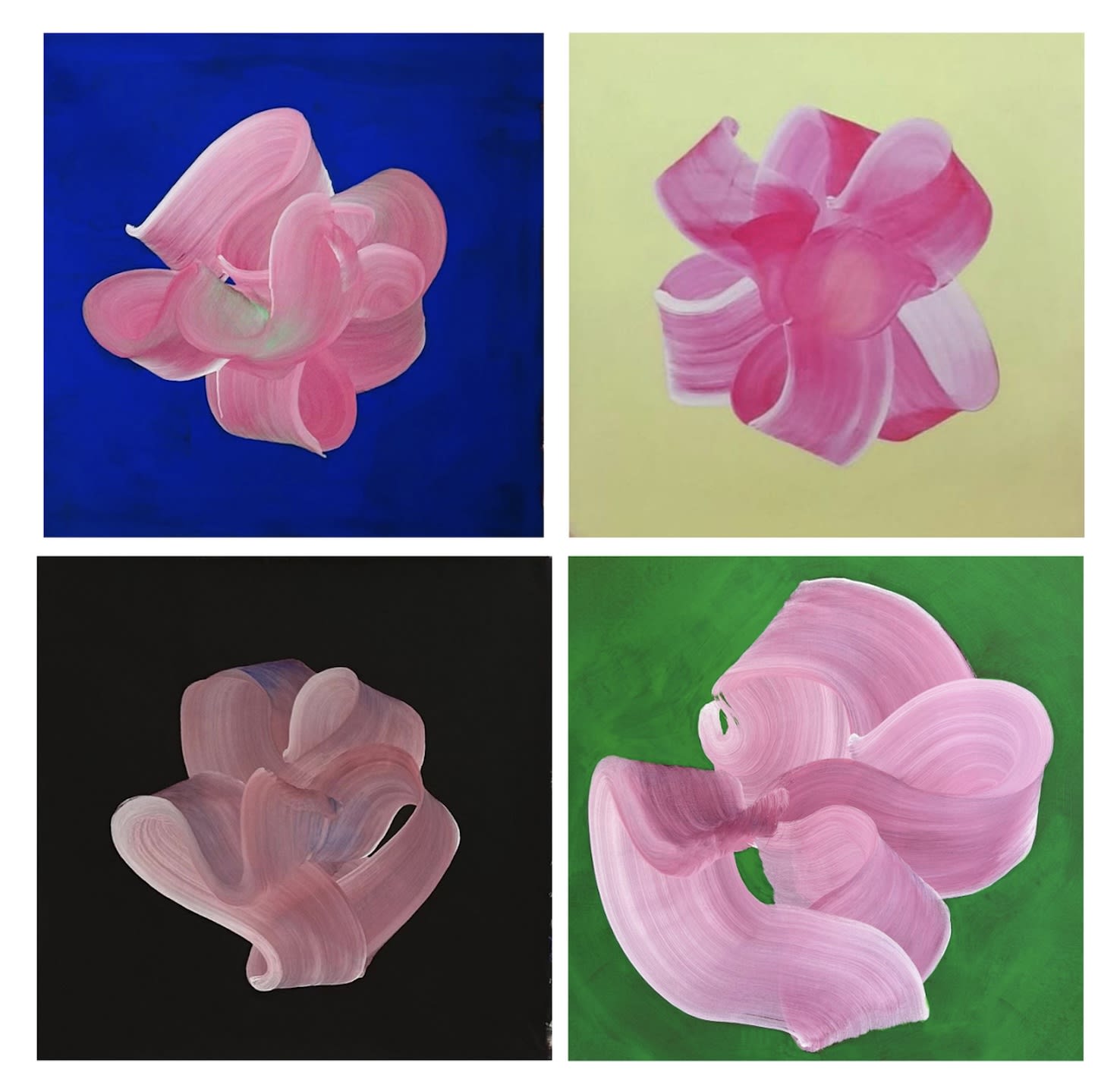ROSEBUD , 2024 Painting on canvas 93h x 93w cm each