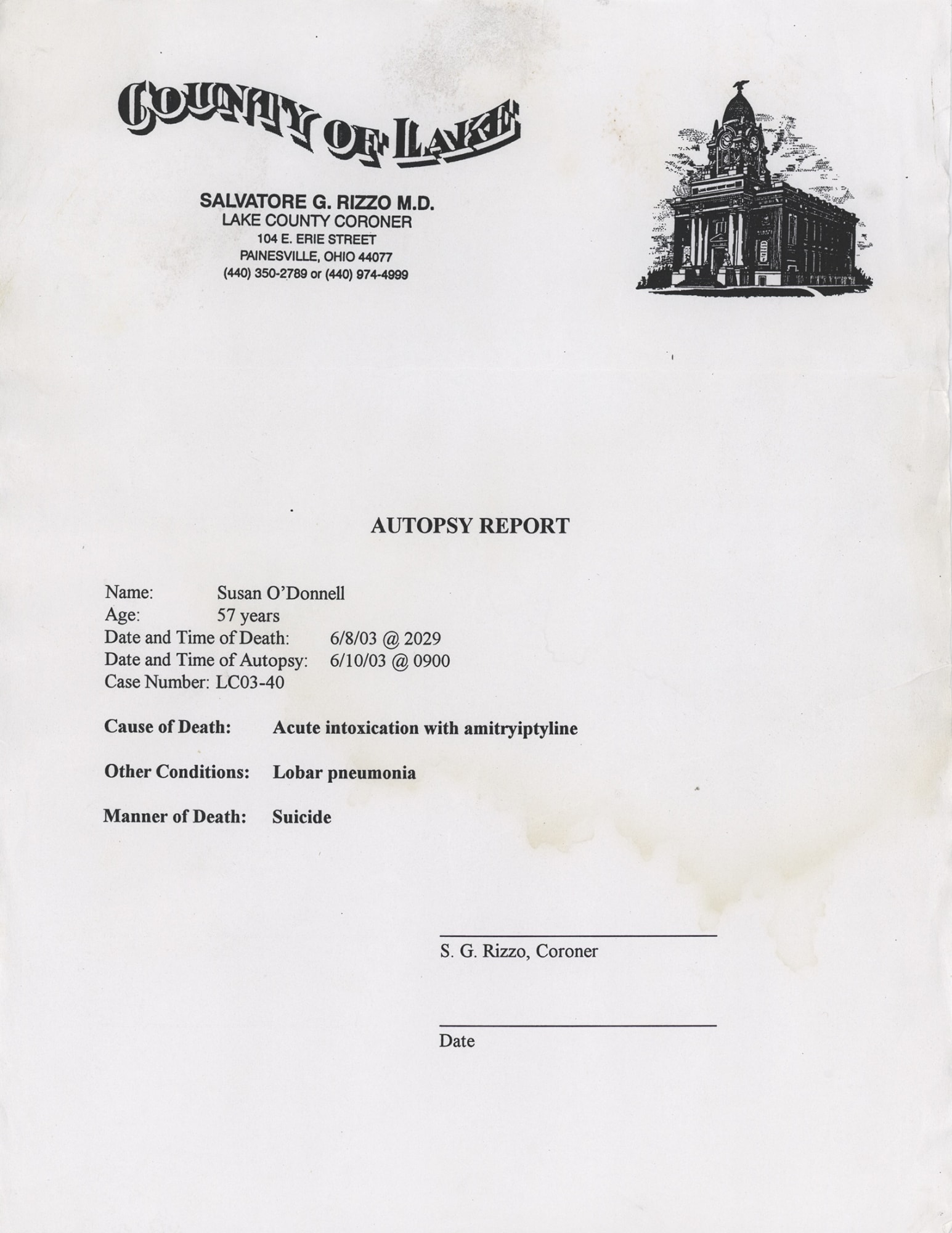 Sunday, June 8, 2003 (Autopsy), 2015 C-print 10 x 8 inches