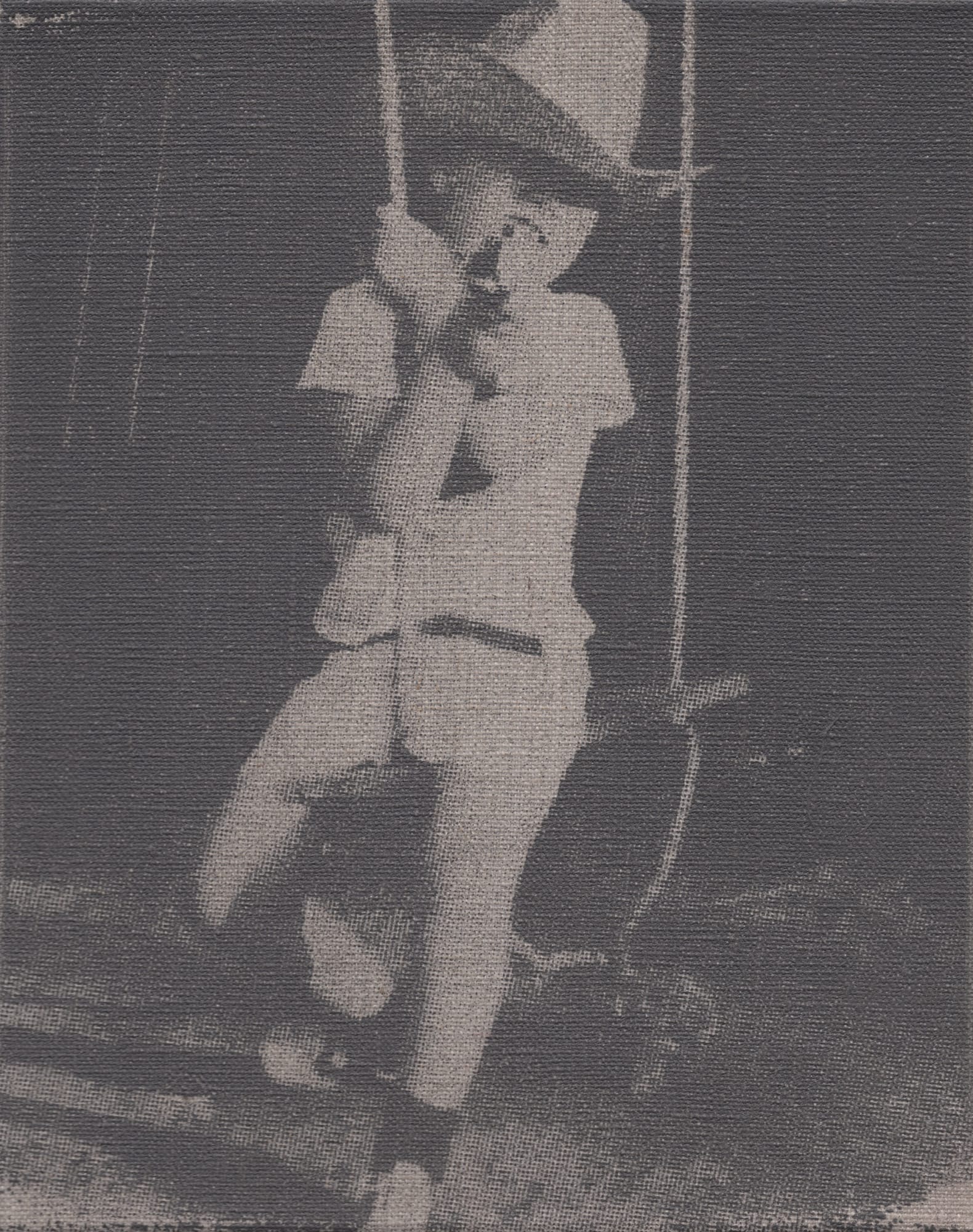 Cowboy (self-portrait) c. 1977, 2022 Graphite, rest ad funerary asked on linen 10 x 8 inches