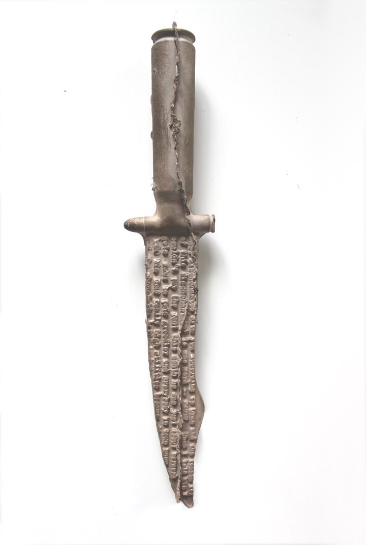 Letter opener with bullet casings, 2017 Bronze 12 x 1 1/2 inches