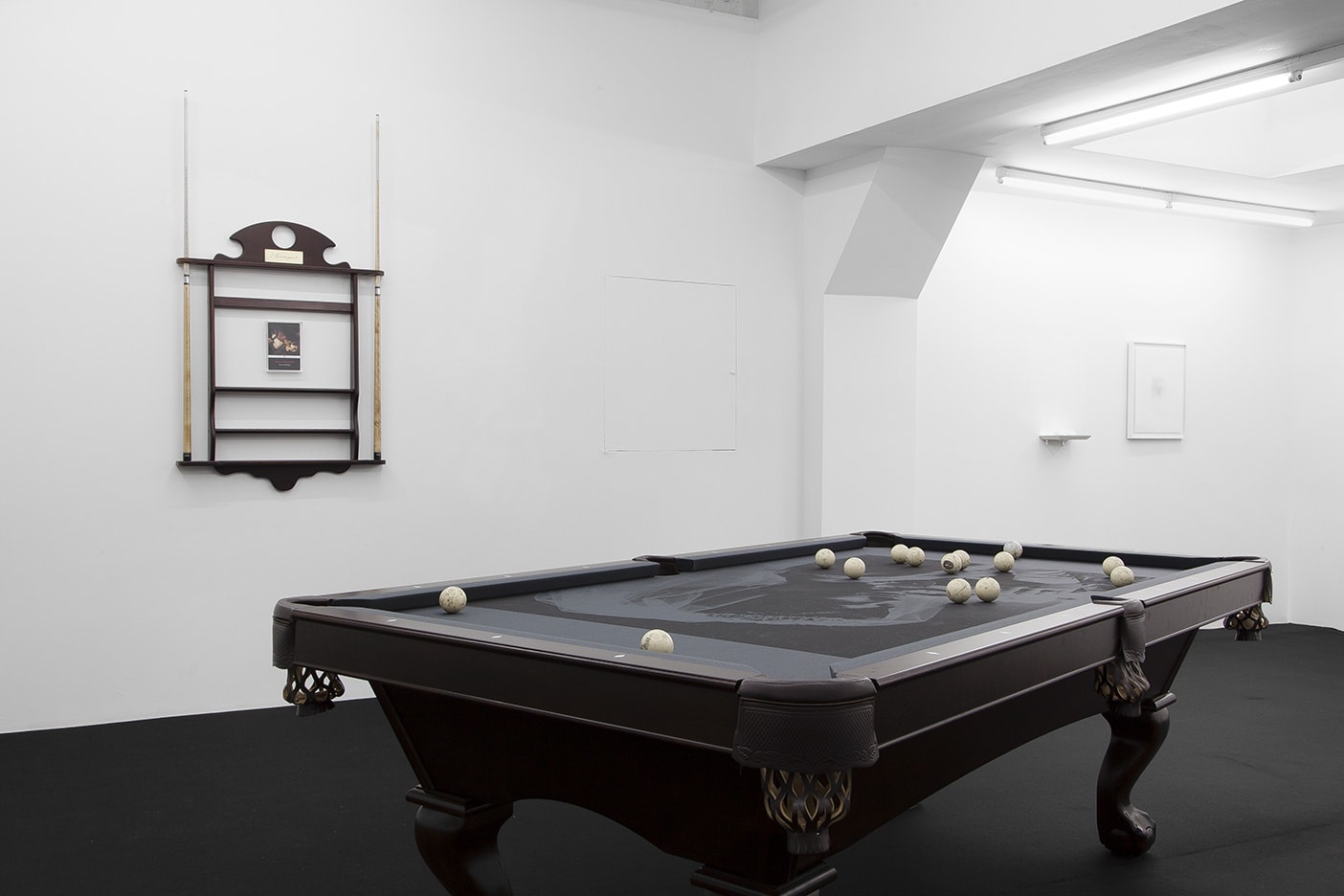 Susan Robinson, 2018 Brunswick Table, Simonis cloth, graphite, resin and funerary ash 97 9/16 x 53 9/16 inches - 247.8 x 136 cm