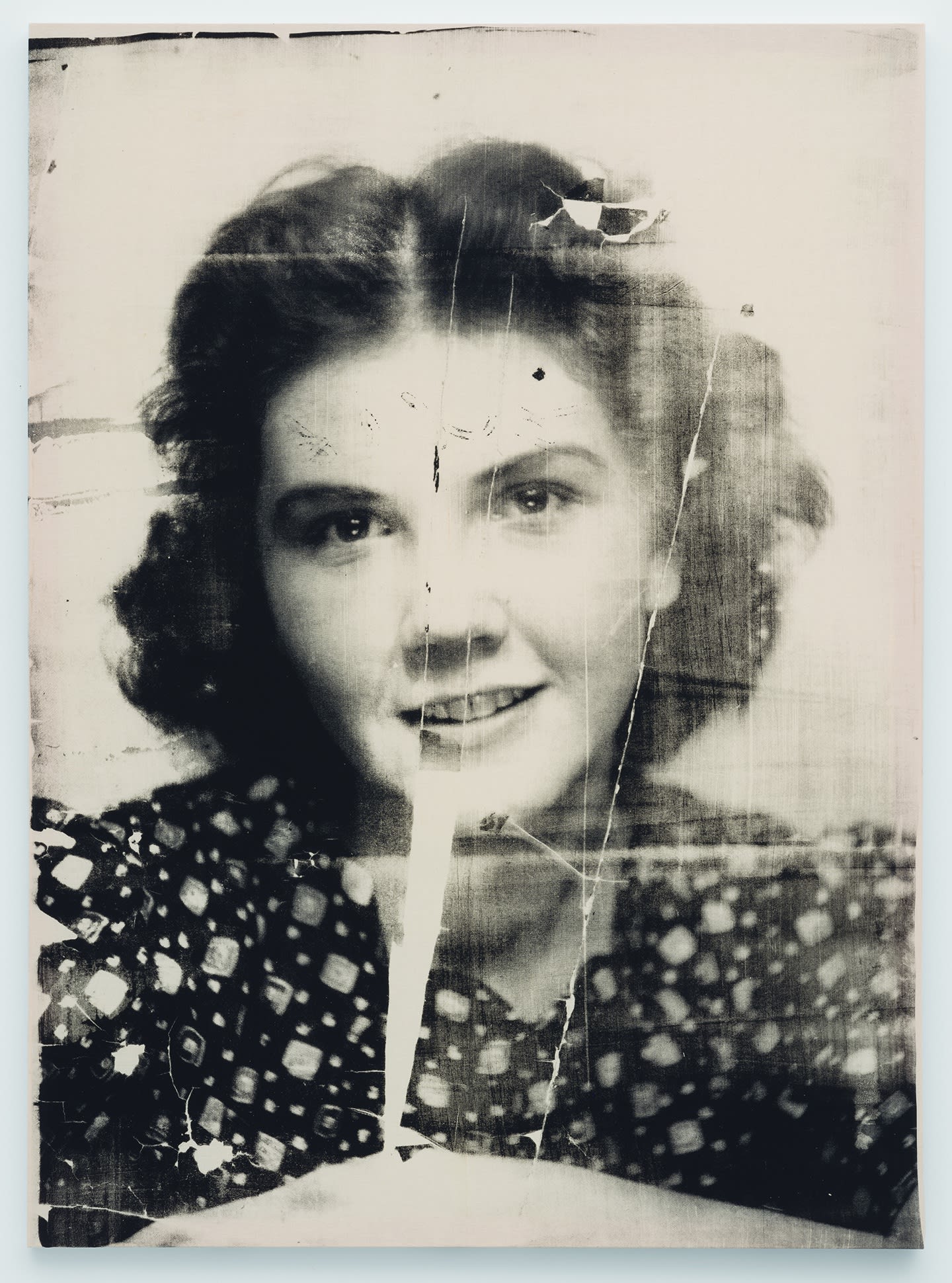 Jeanne, 2016 Graphite, resin and funerary ash on muslin 84 x 60 inches
