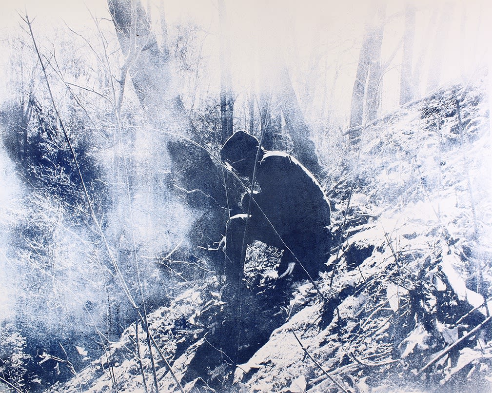 BLUE (ANCHORS AND HORSESHOES), 2019 Powdered pigment on paper 16 x 20 inches