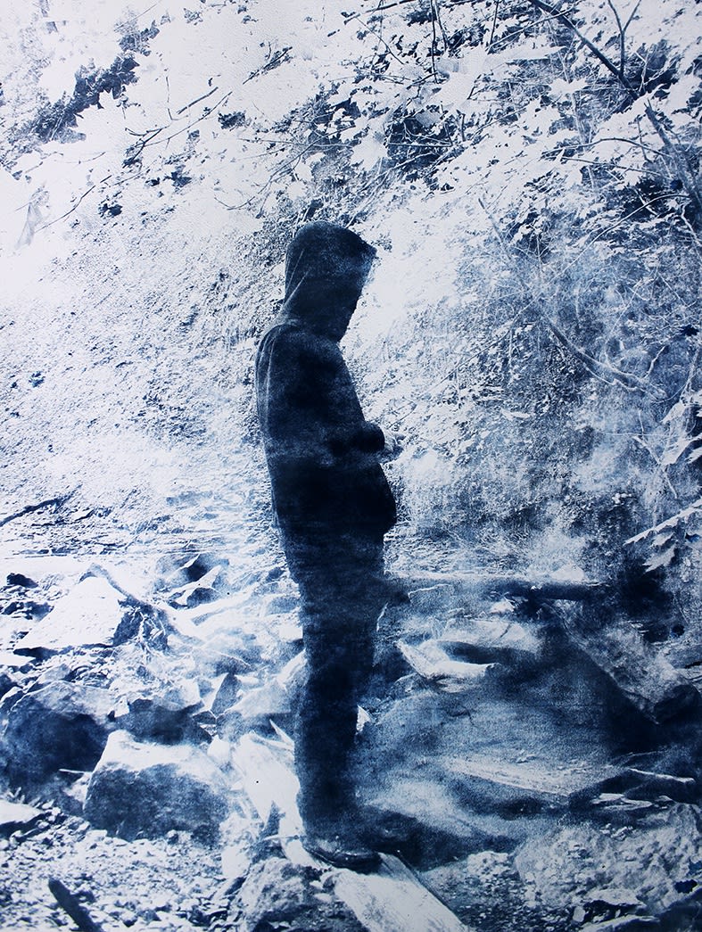 BLUE (BORN TO LOSE LIVE TO WIN), 2019 Powdered pigment on paper 50 x 38 inches