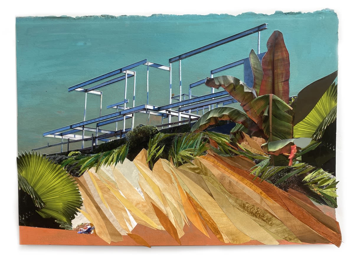 Archival photo and gouache collage