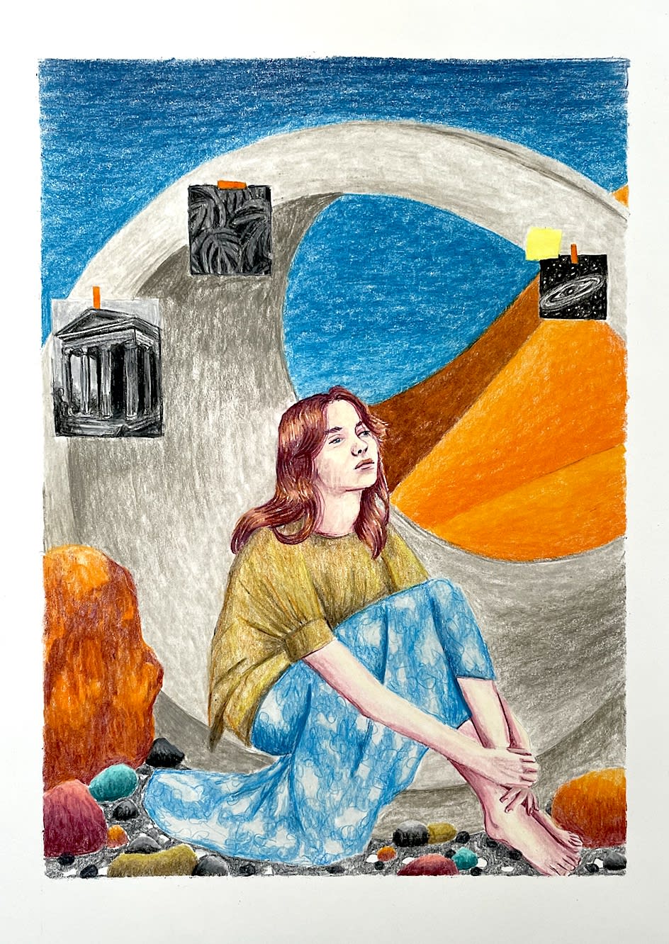 Colored pencil on paper