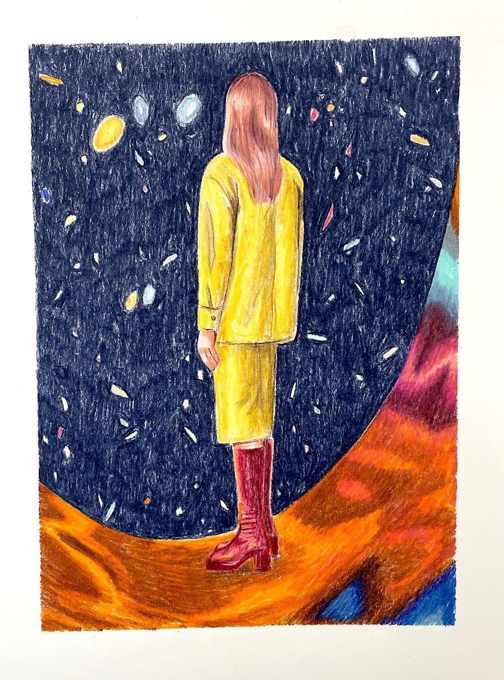 Colored pencil on paper